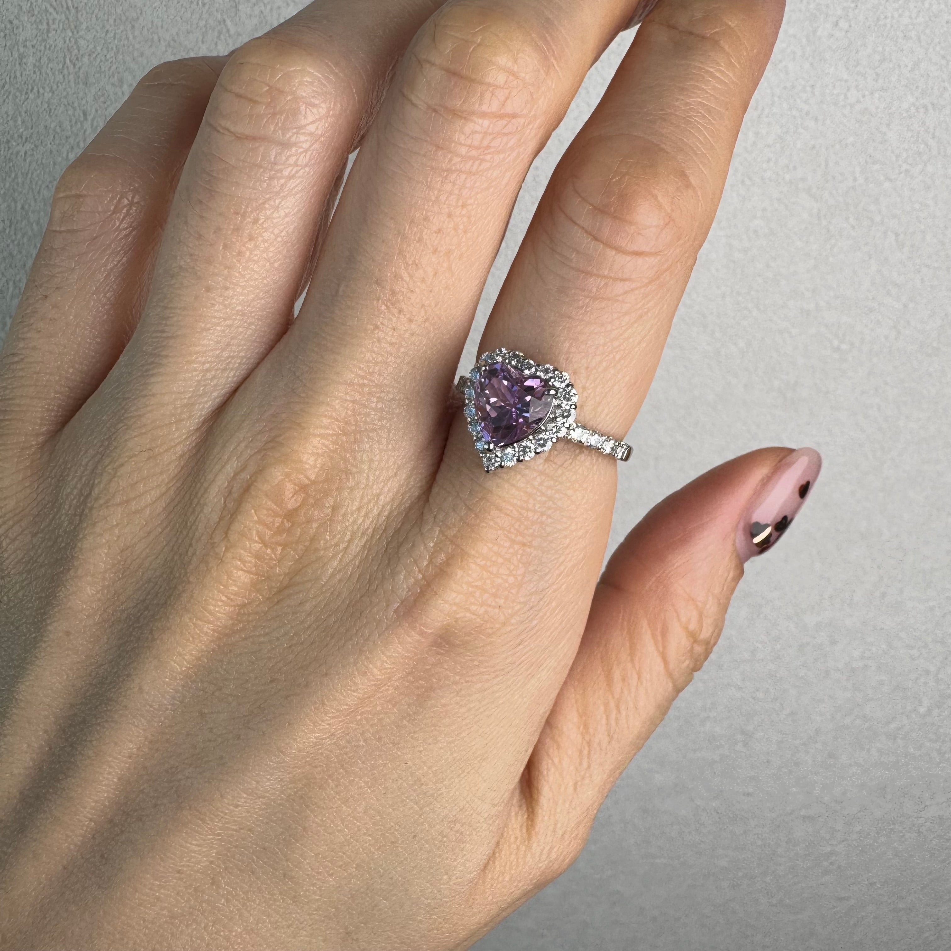 ［一点物/ライラック］リング クンツァイト 2ct HS PT