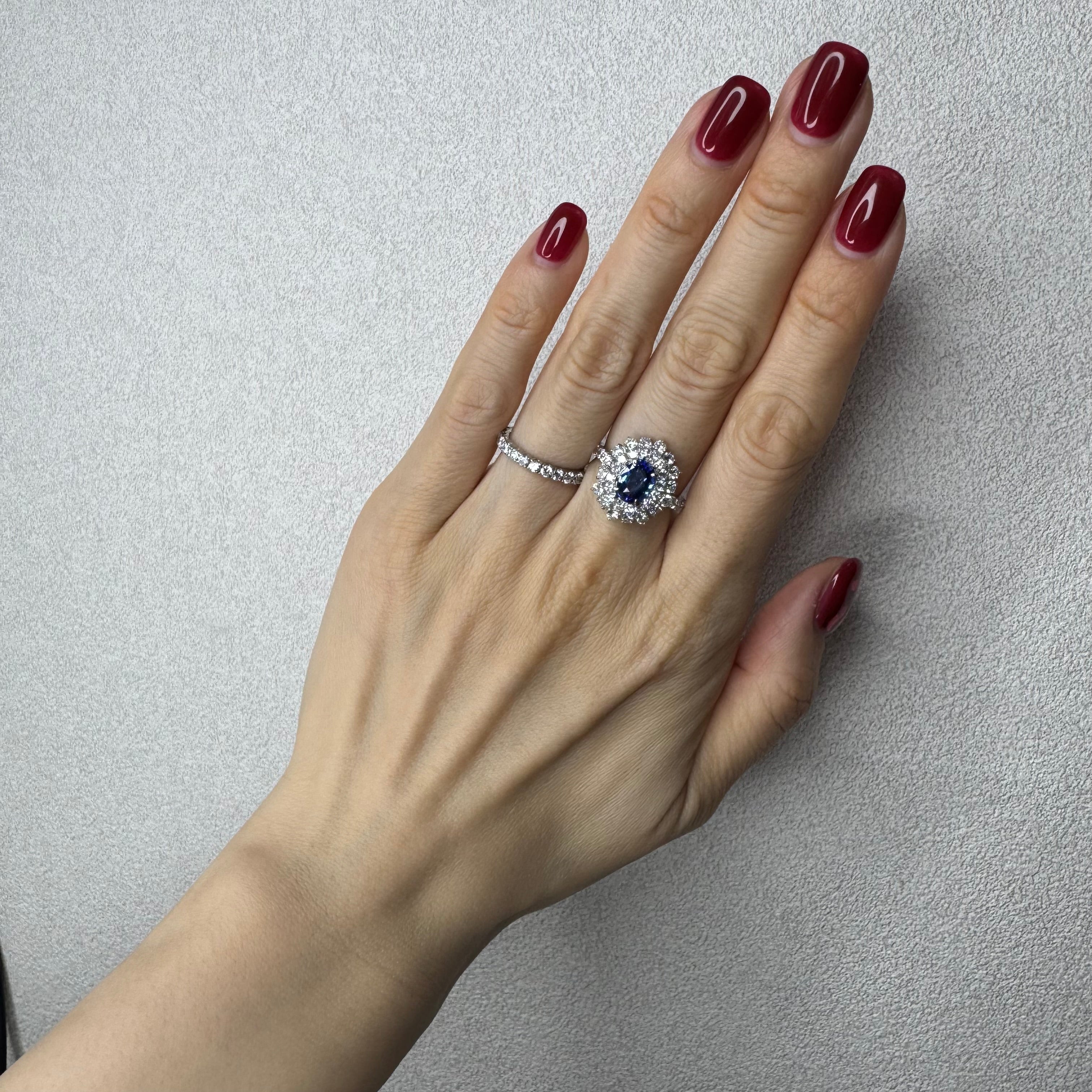 120［一点物］リング ブルーサファイア 1.6ct OV PT