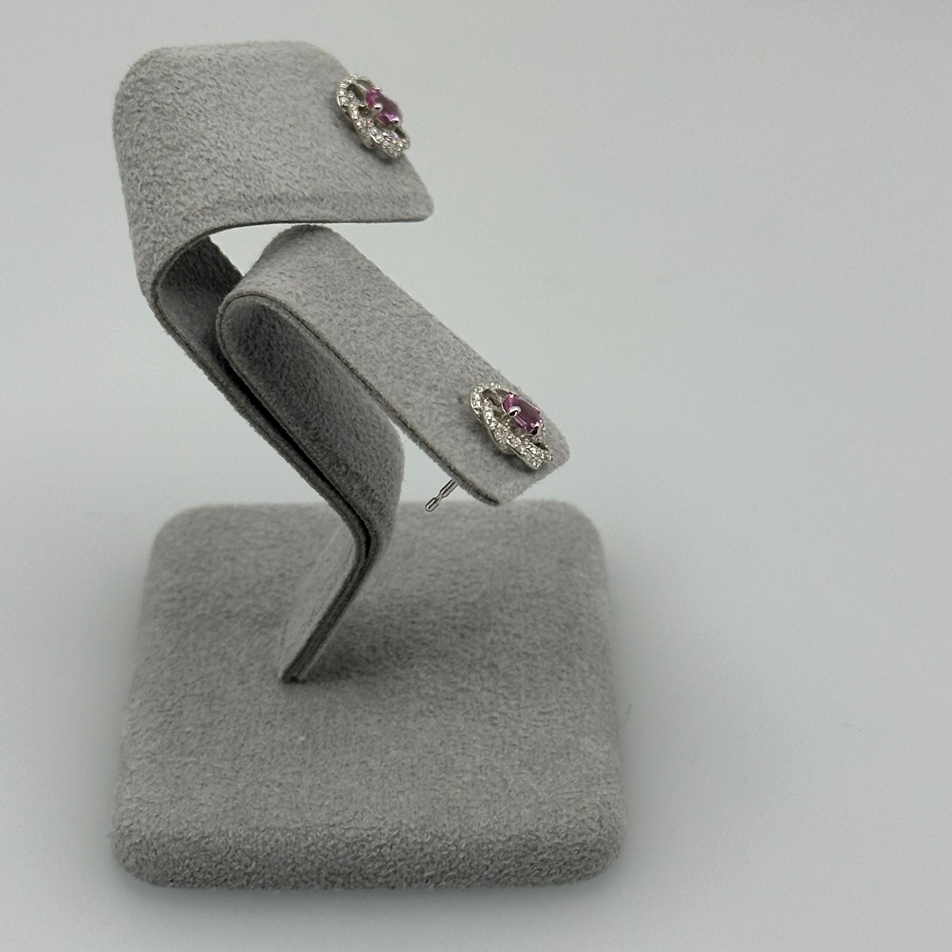 ［カメリアの🐢子ちゃん］ピアス ピンクサファイア 0.4ct×2 OV