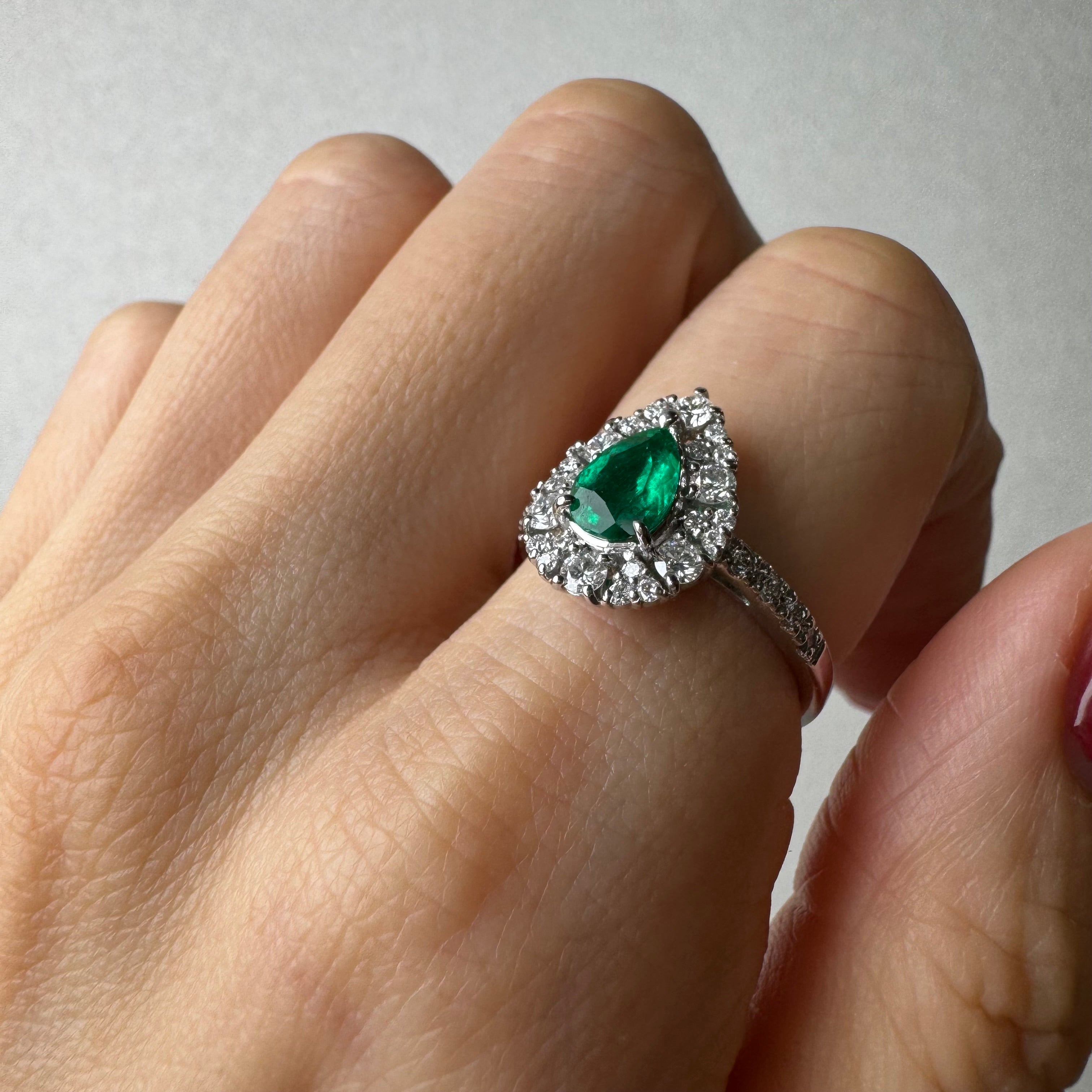 47［一点物/セレーネ］リング エメラルド 0.6ct前後 PS PT