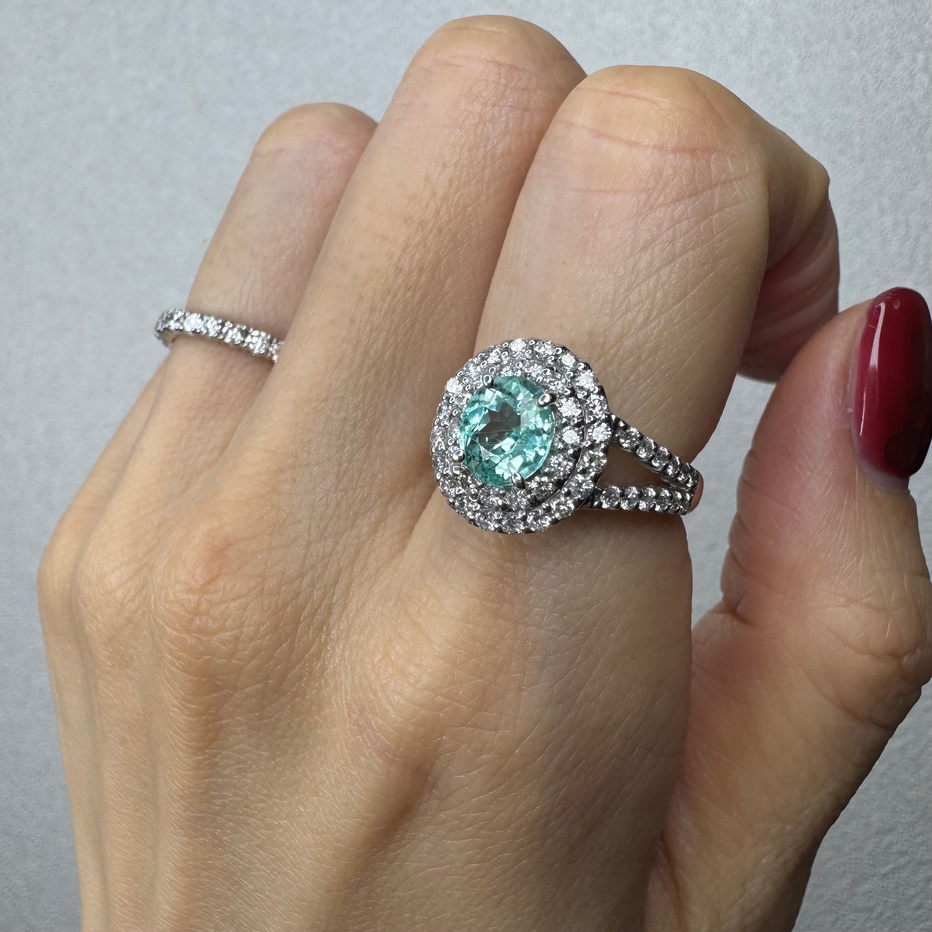 162［一点物］リング パライバトルマリン 0.7ct前後 OV PT