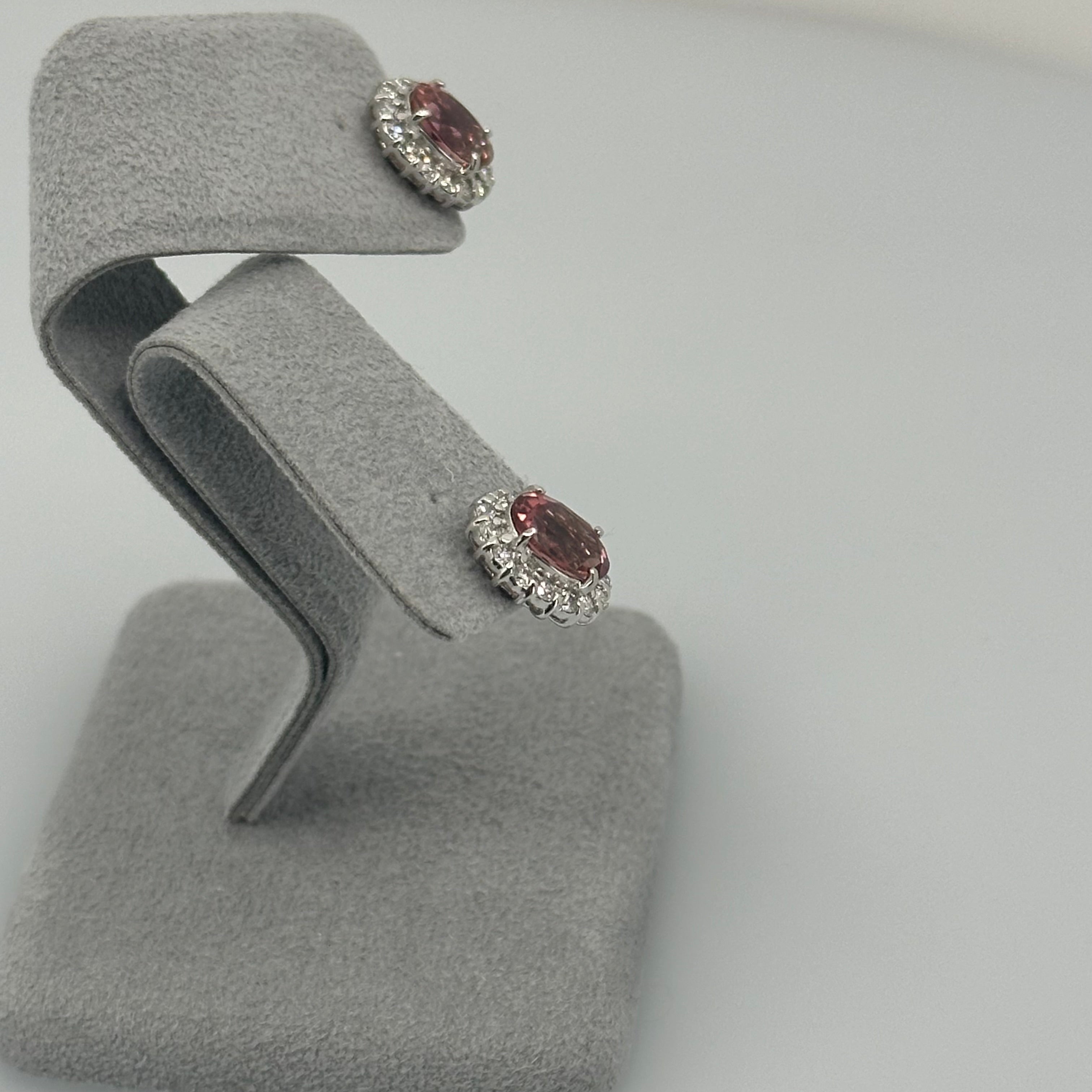 ［キャサリン妃巻き］ピアス ピンクトルマリン 1ctUP×2 OV