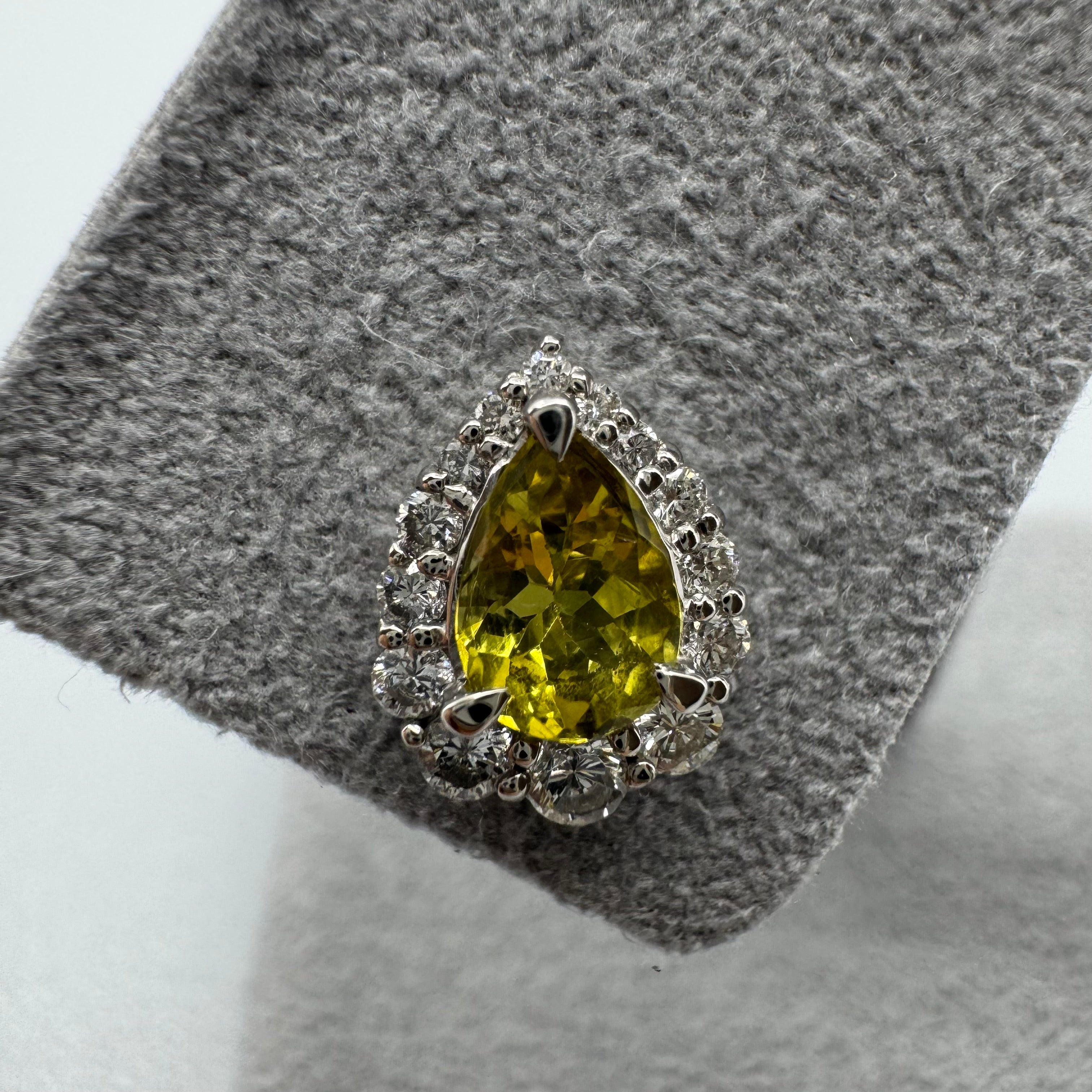 429［一点物/リモンチェッロ］ピアス カナリートルマリン 1ct PS PT