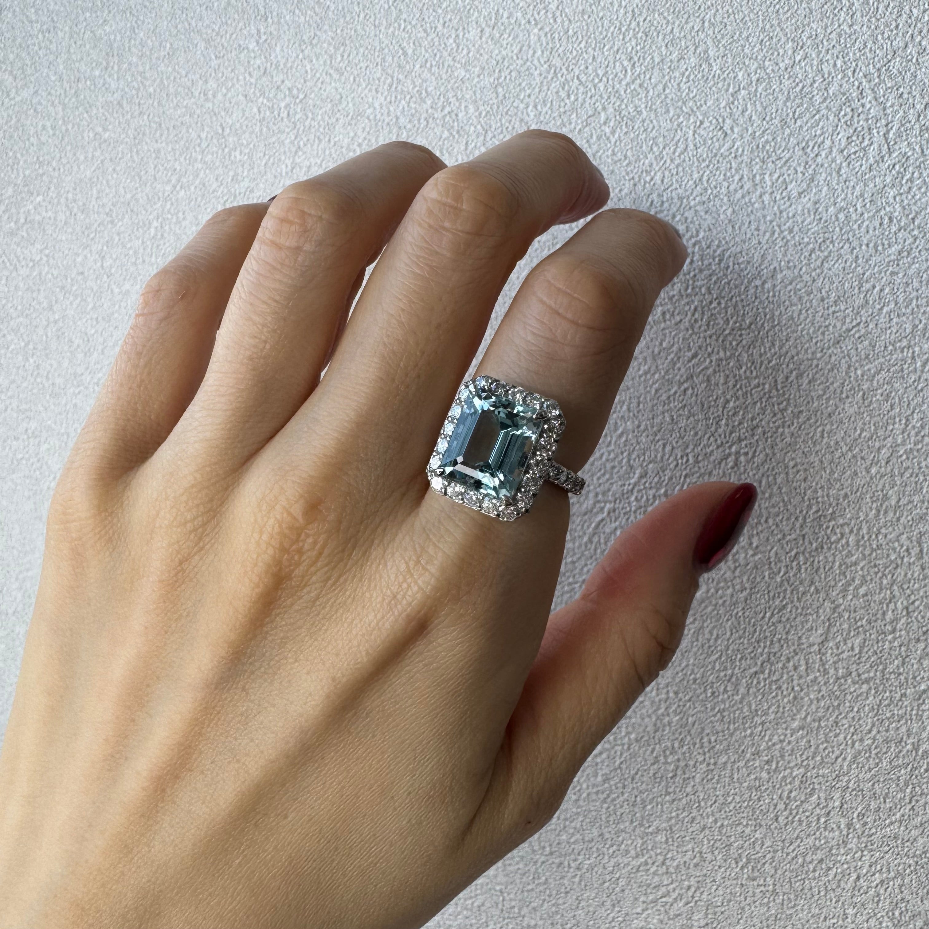 178［一点物］リング アクアマリン 6.6ct SQ PT