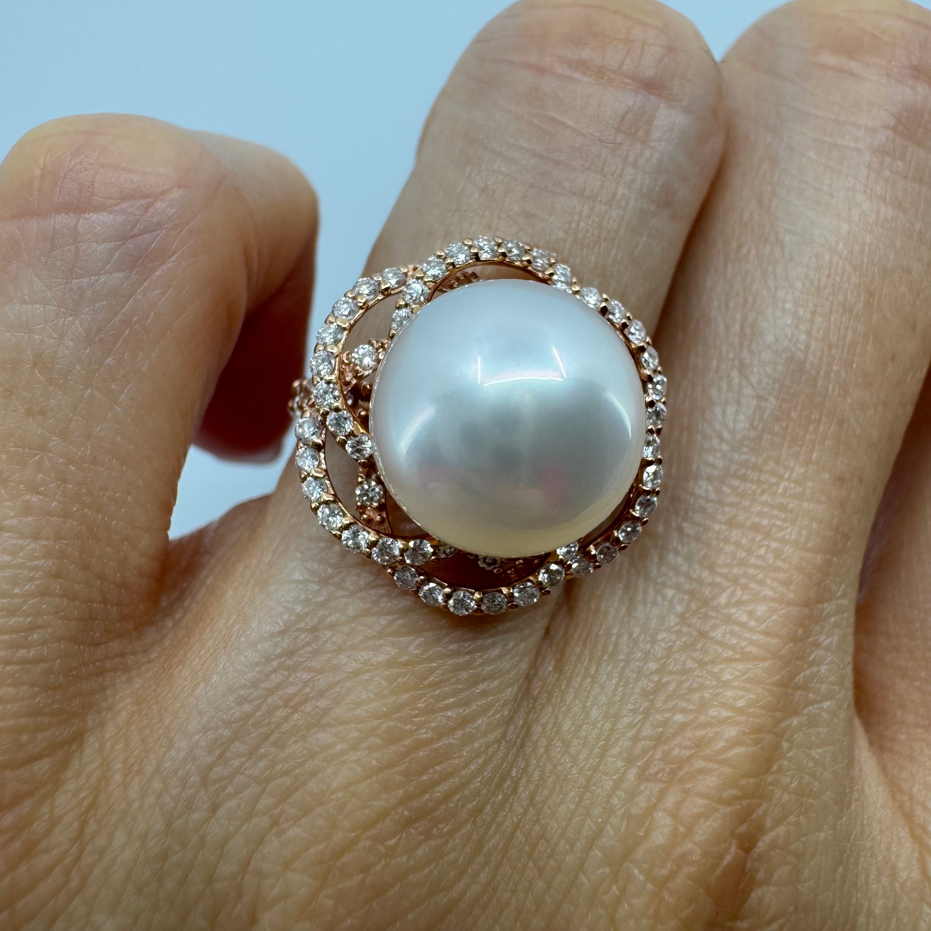 ［白椿］リング 南洋真珠11mm