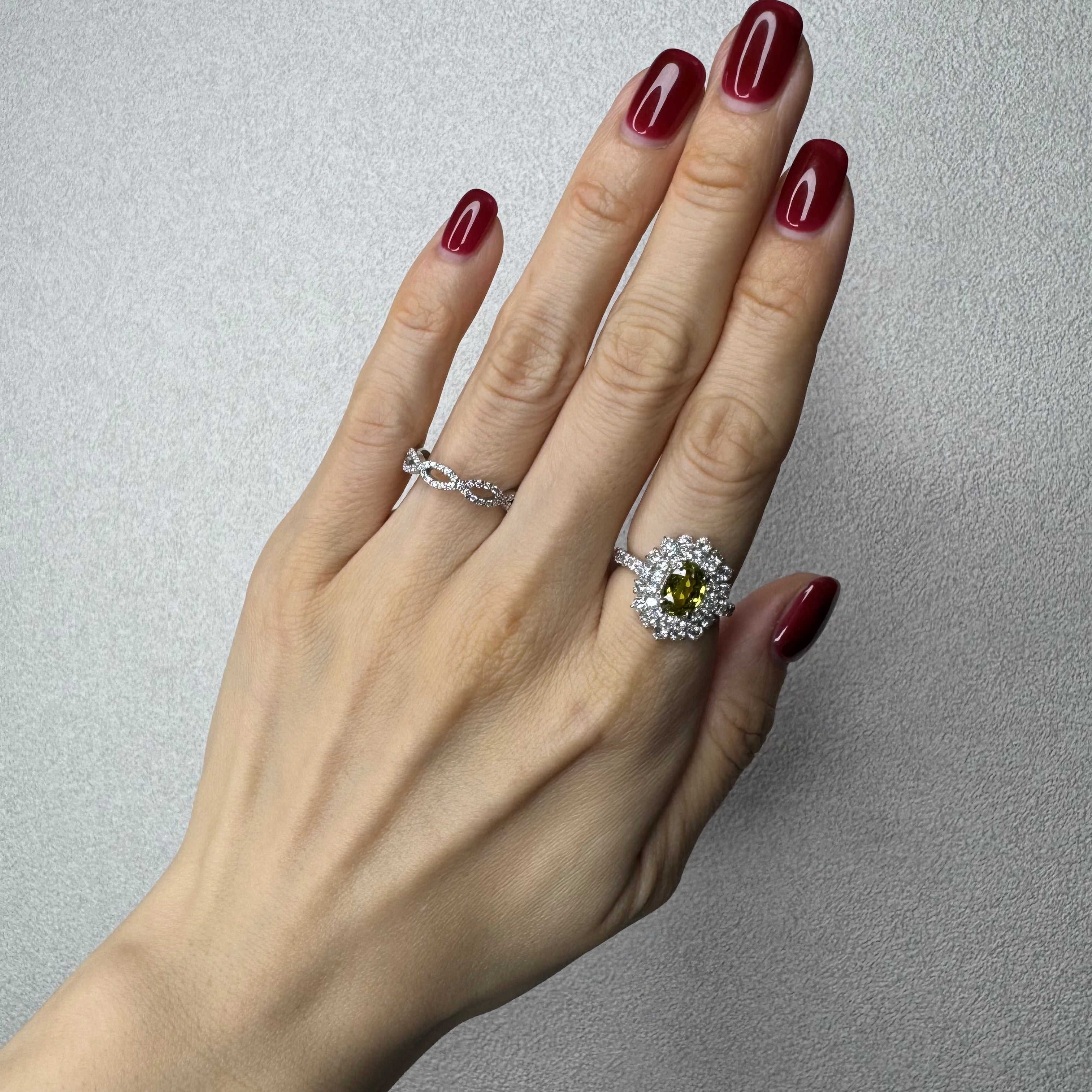 34.36.76.168［一点物］リング クリソベリル/トルマリン/クロムトルマリン 1ct UP OV PT