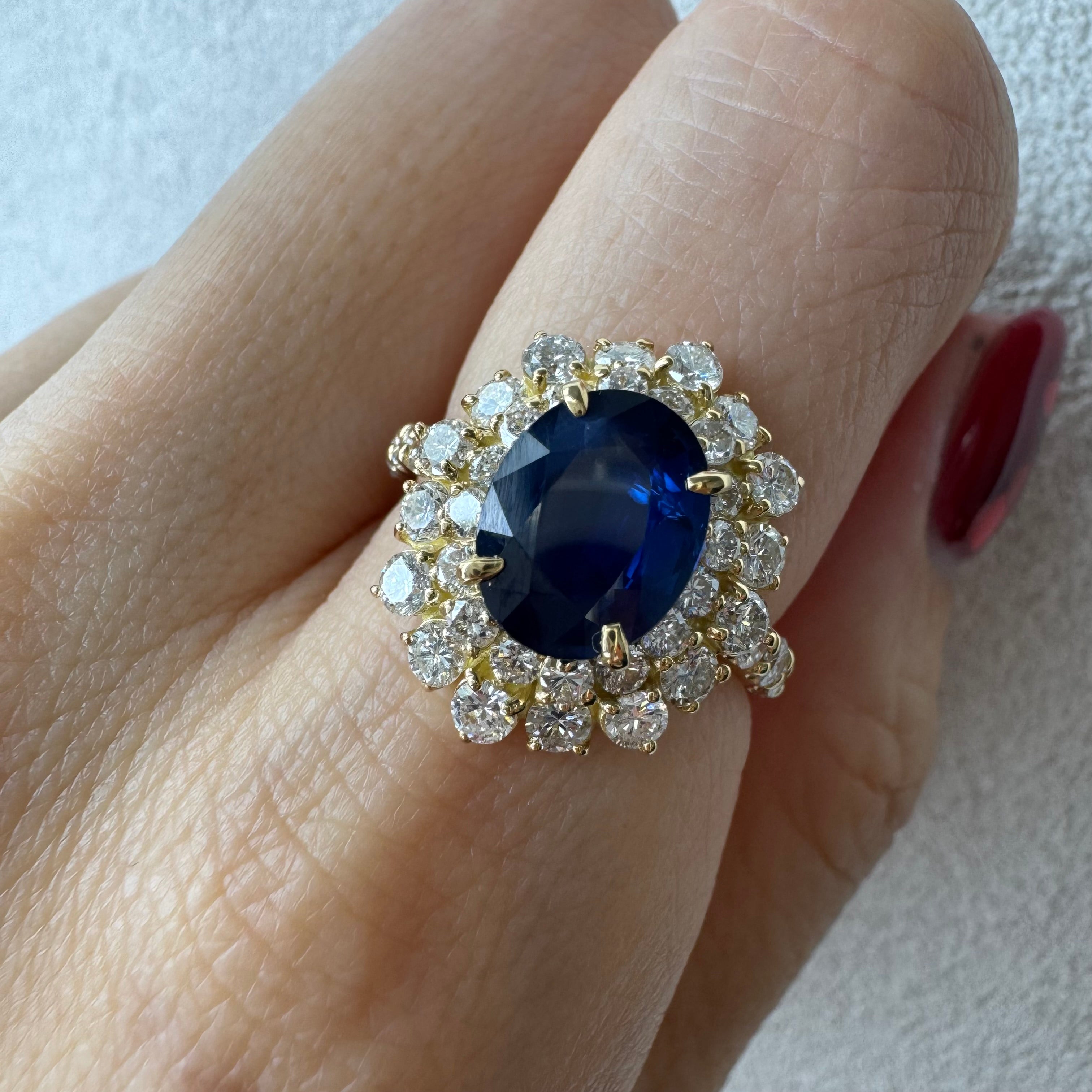 ［一点物］リング ブルーサファイア 2.3ct OV YG