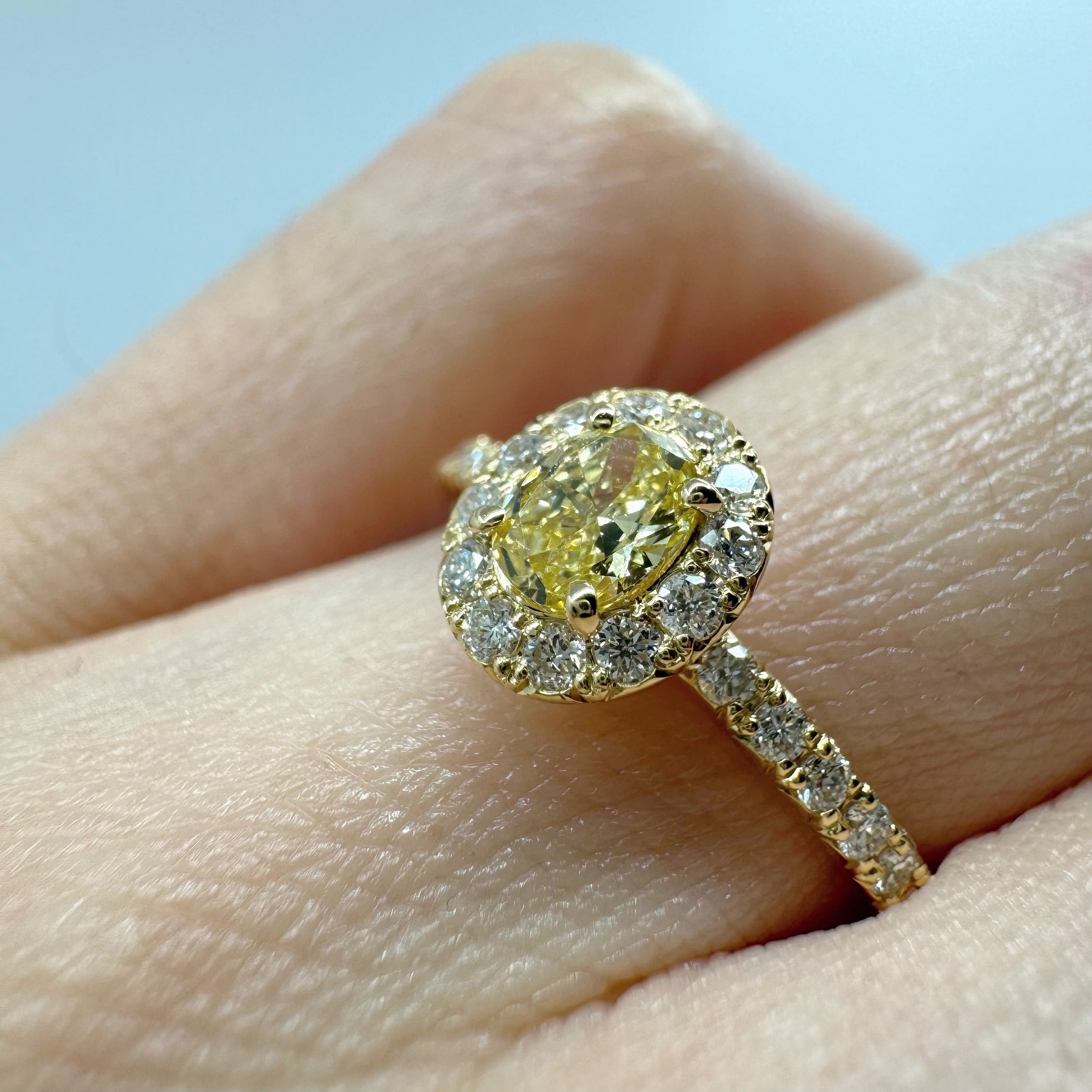 27［一点物/オルコス］リング イエローダイヤ 0.3ct OV K18YG