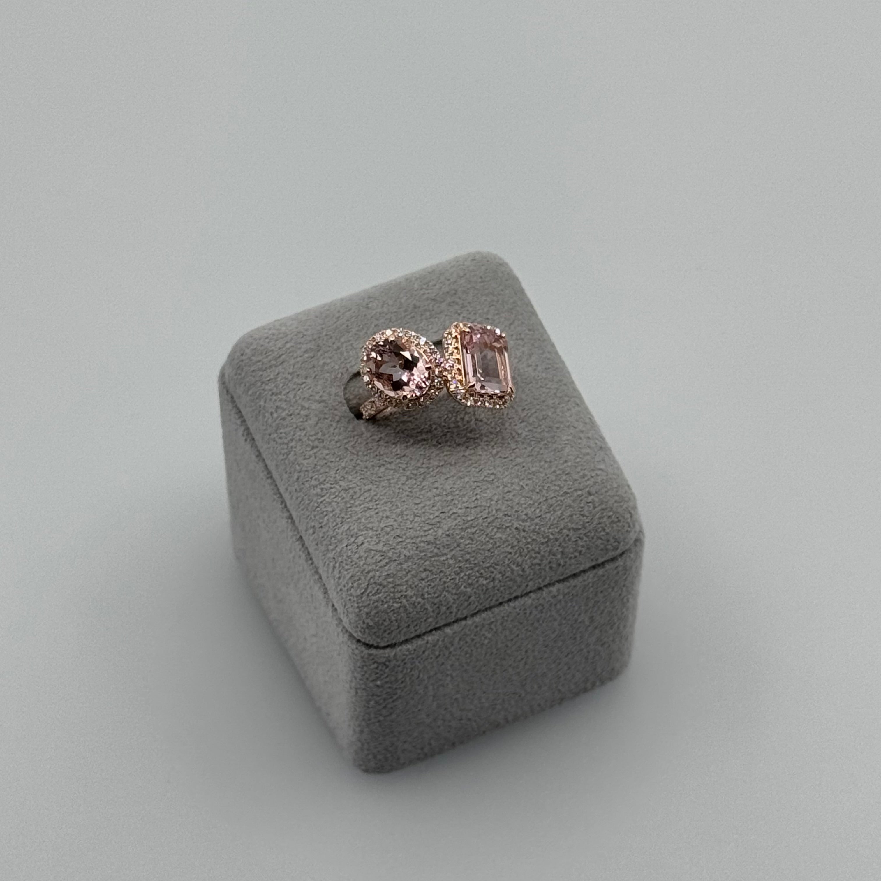 ［ベニエ］リング イエローサファイア 1.7ct OV/モルガナイト 1.9ct EM