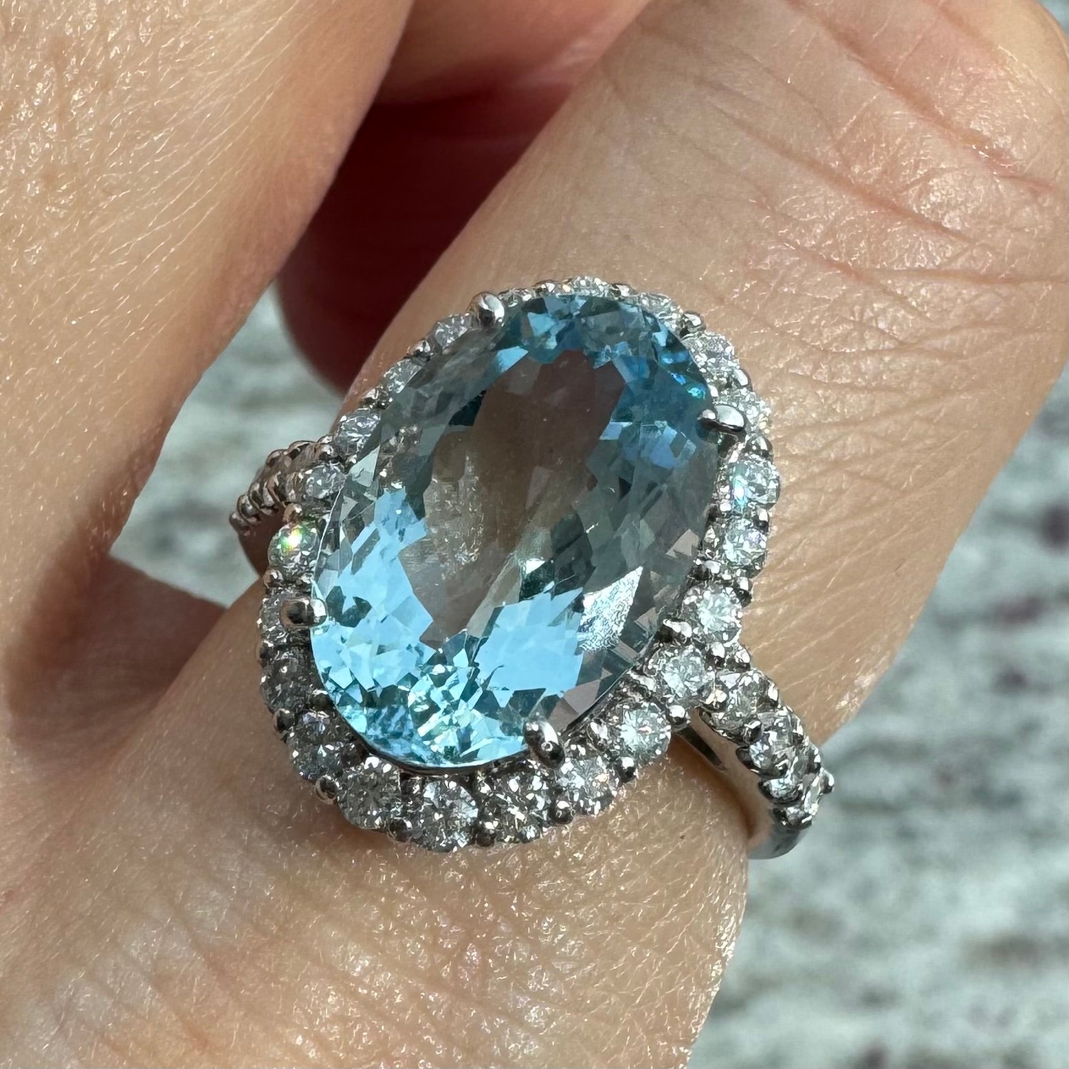 ［カリソン］リング アクアマリン 4ct前後 OV