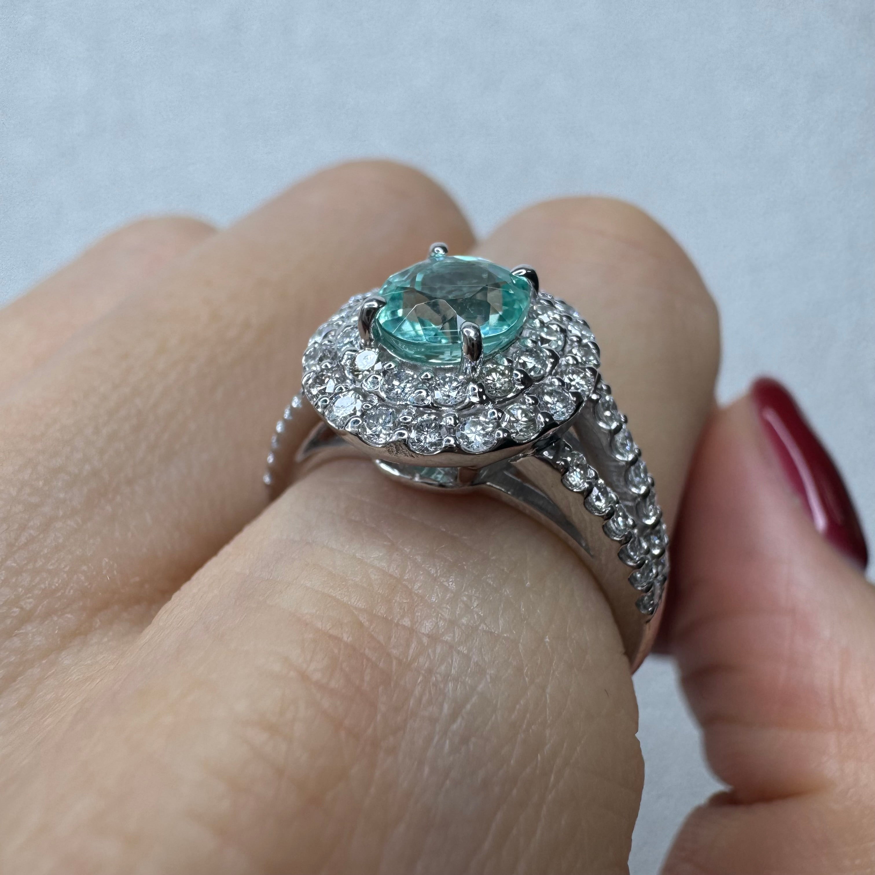 162［一点物］リング パライバトルマリン 0.7ct前後 OV PT