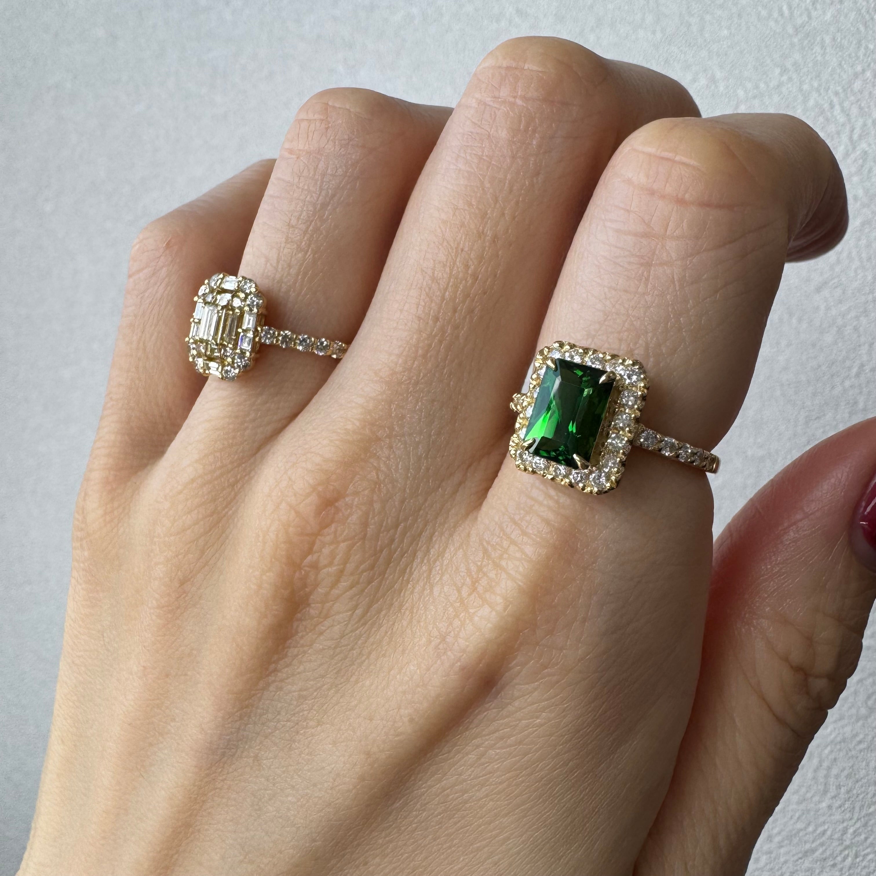 77［一点物］リング トルマリン 1.5ct EM YG