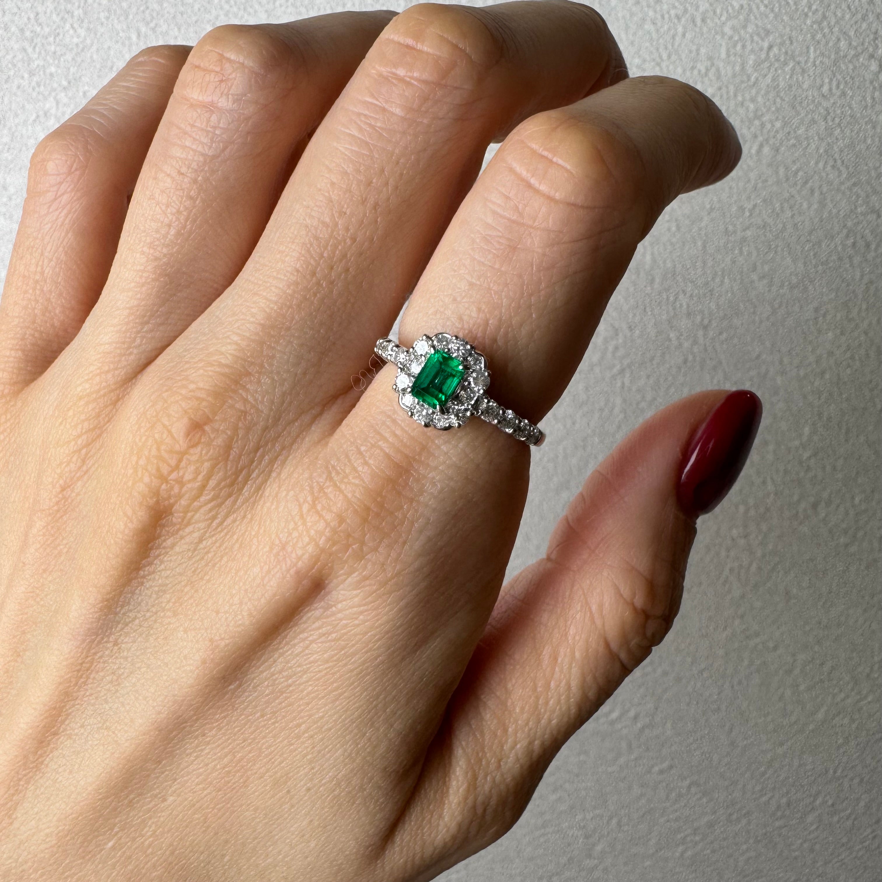 52［一点物/マノン］リング エメラルド 0.3ct前後 SQ PT