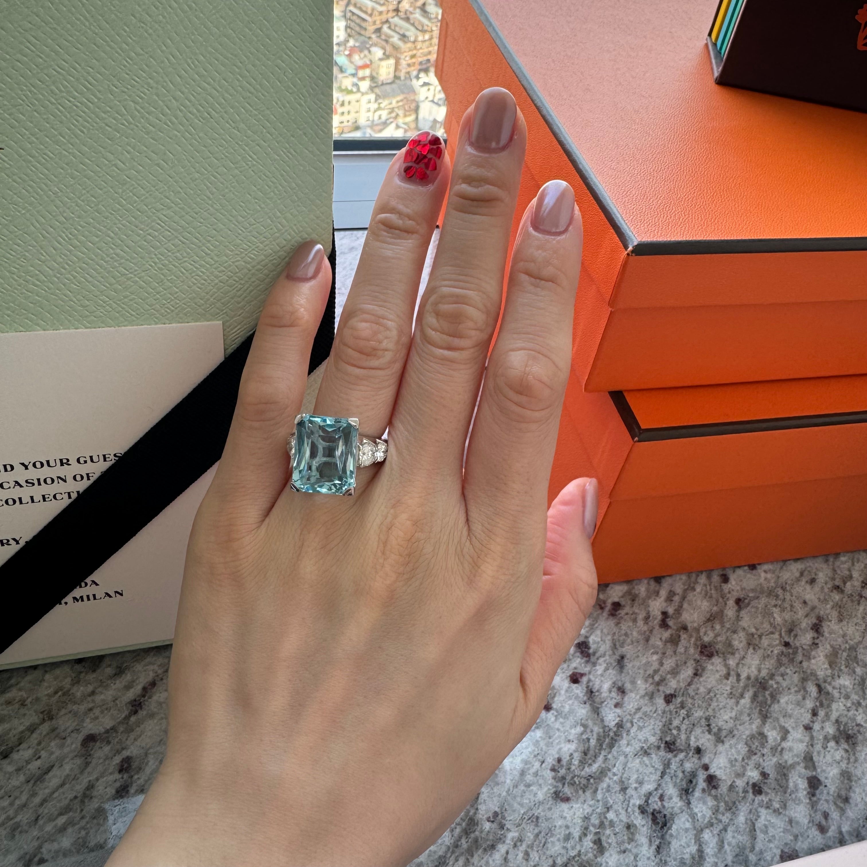 186-圧巻アクアマリンリング中石AQ12ct前後 SQ PT〜 綺麗｜AYAKO SAKURAI（櫻井 彩子（サクライ アヤコ））公式通販サイト