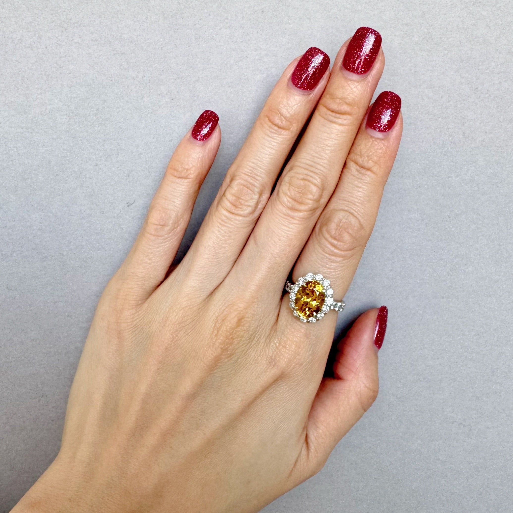 37［一点物］リング ゴールデンベリル 4ct OV PT