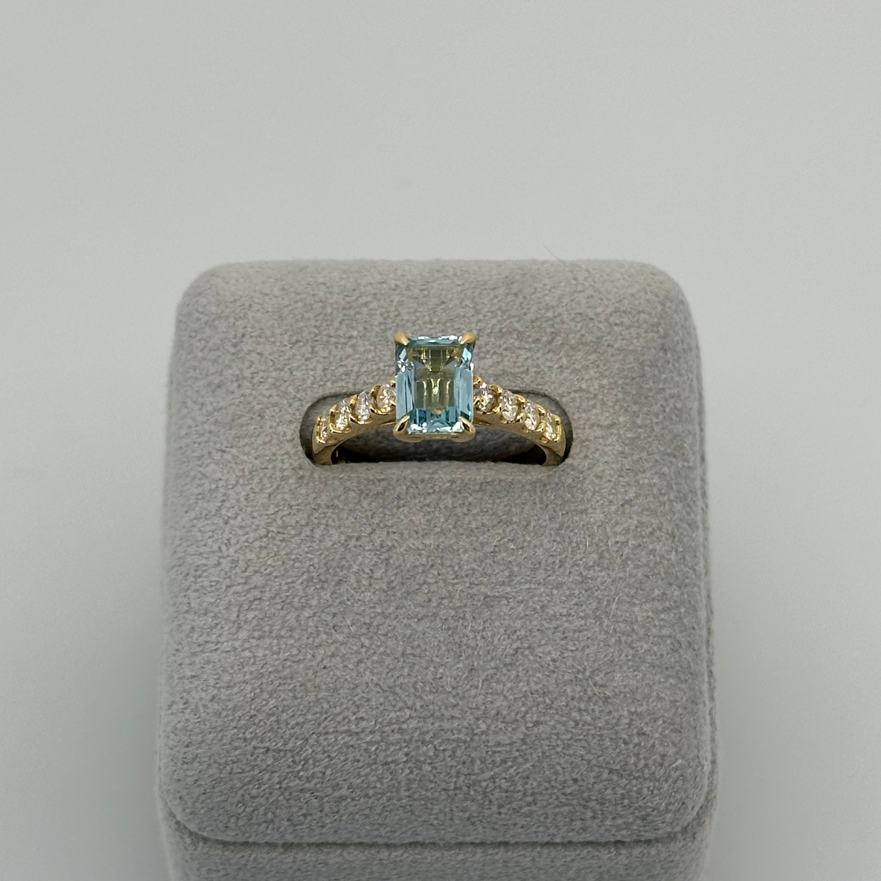 ［一点物/ソワレ］リング アクアマリン 1.3ct前後 SQ PT K18YG