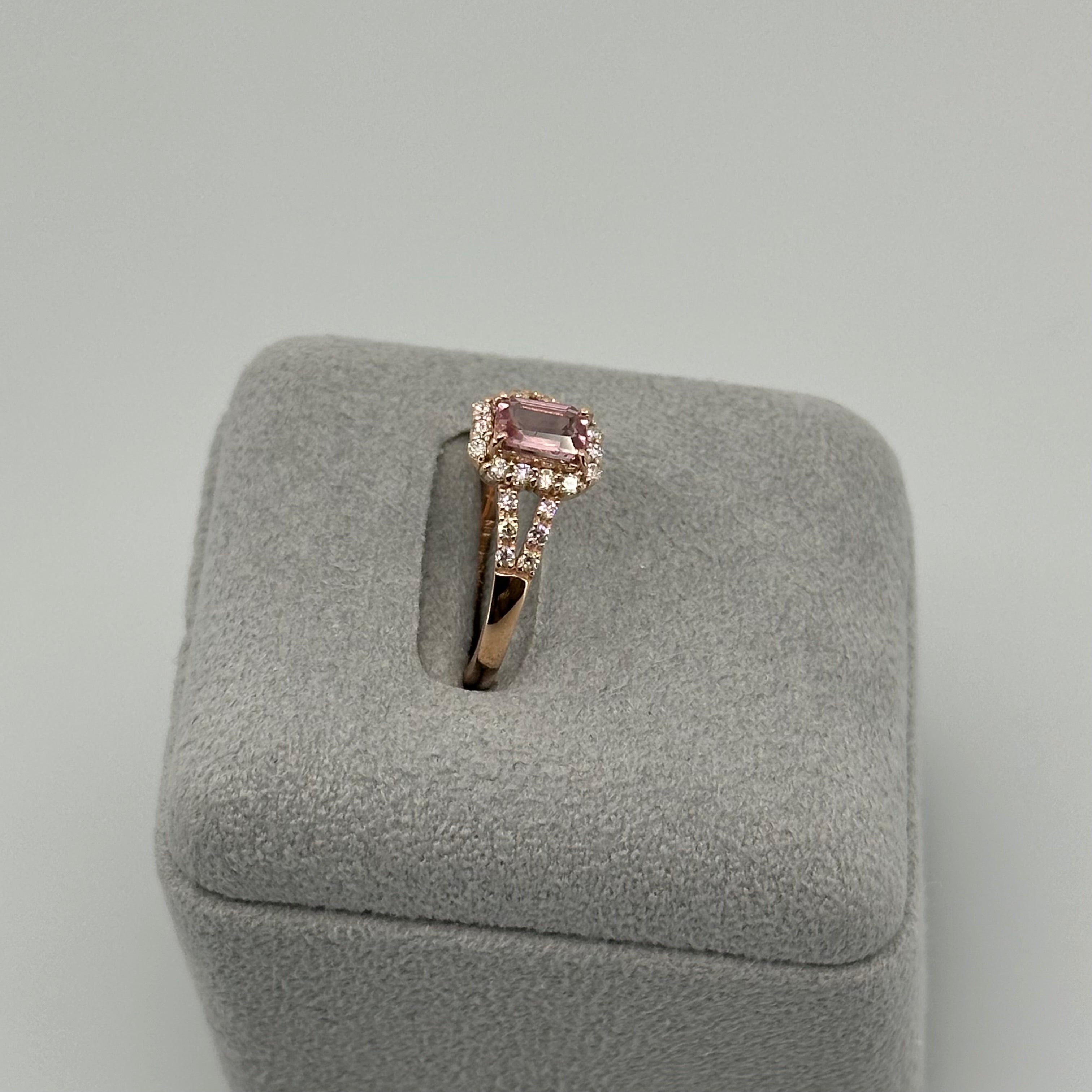 135［一点物］リング パパラチアサファイア 0.6ct SQ K18PG