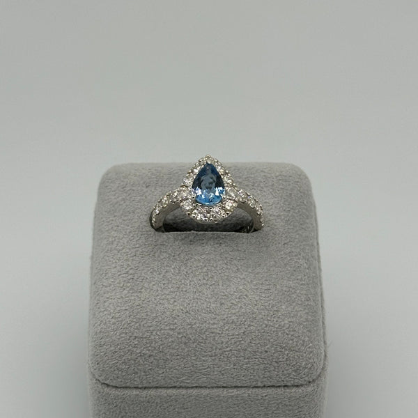 ※値下げ依頼可【櫻井彩子】Pt950 アクアマリン/ダイヤモンドリング ピンクダイヤ 0.15ct SQ PTリング～AGT Fancy light purplish