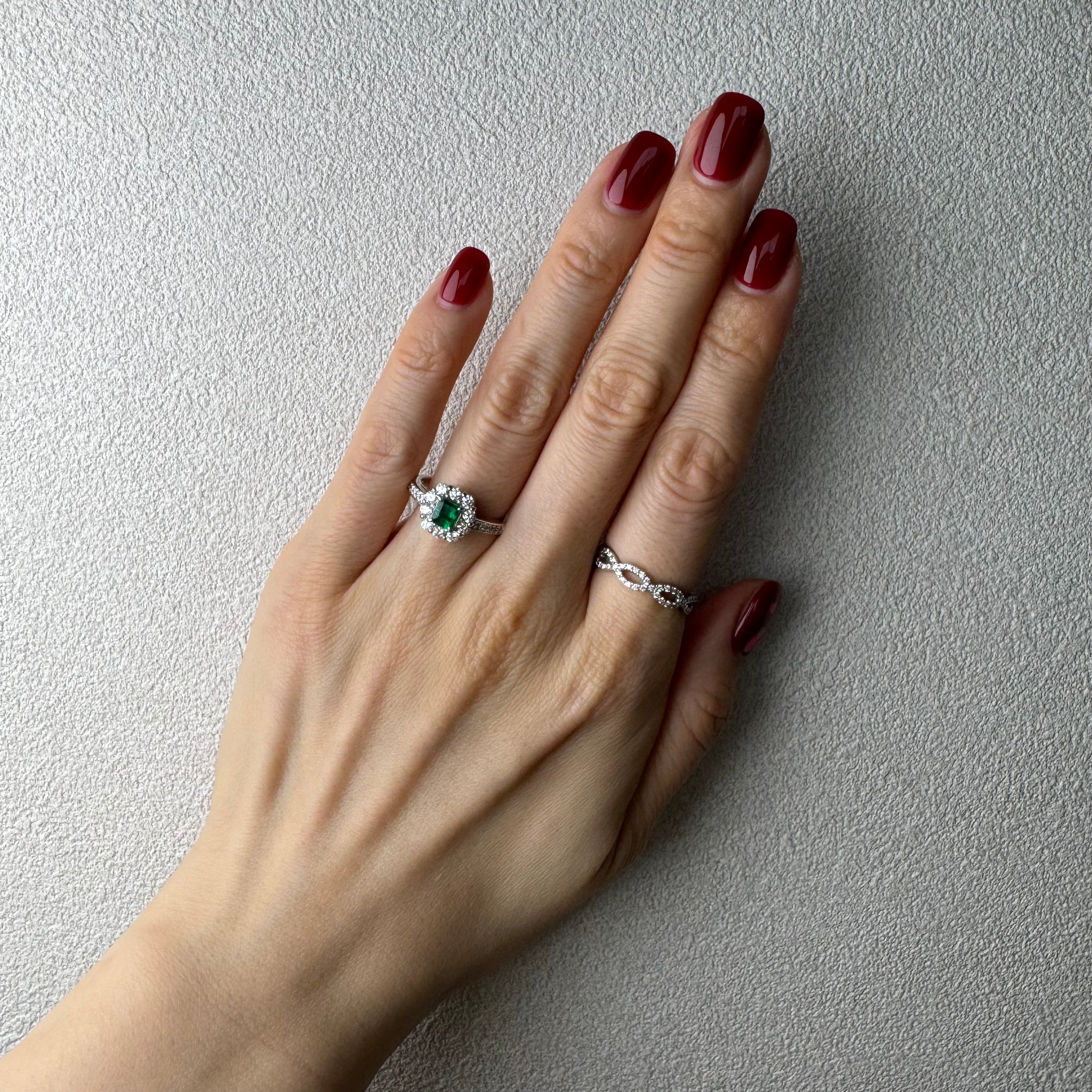 41［一点物］リング エメラルド 0.4ct前後 SQ PT