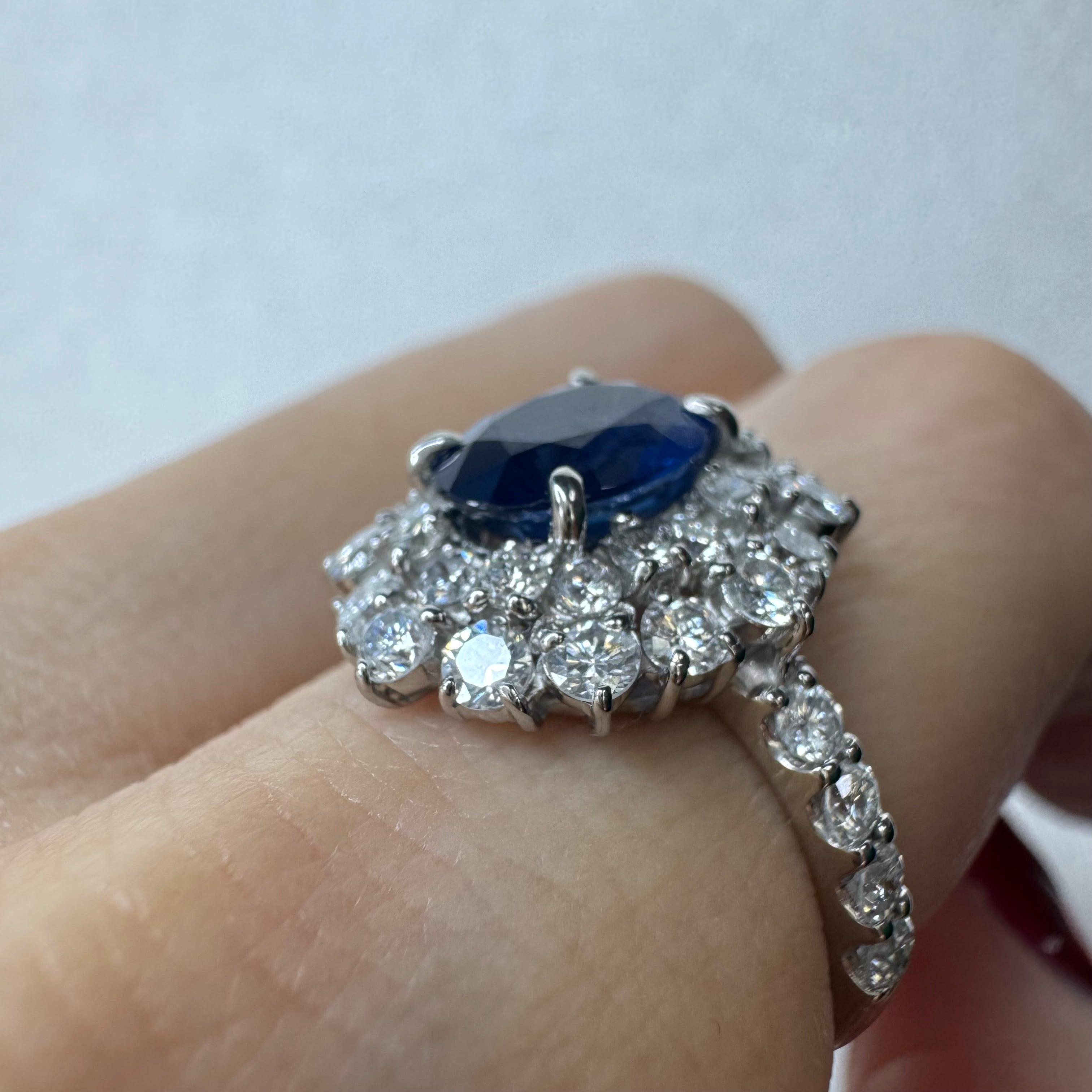 121［一点物］リング ブルーサファイア 2.2ct OV PT/YG