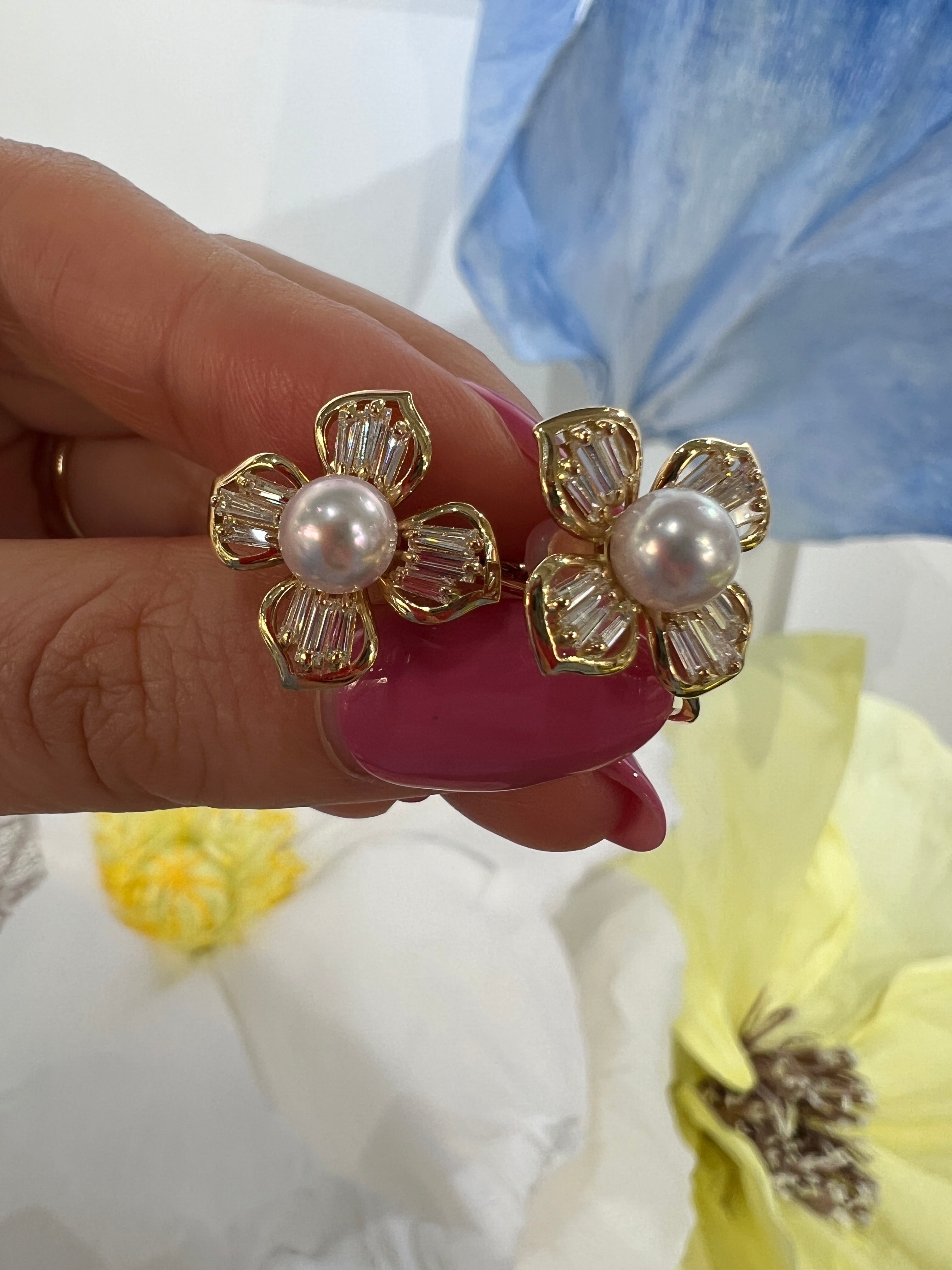 ［ポプリン］ピアス あこや6ミリ