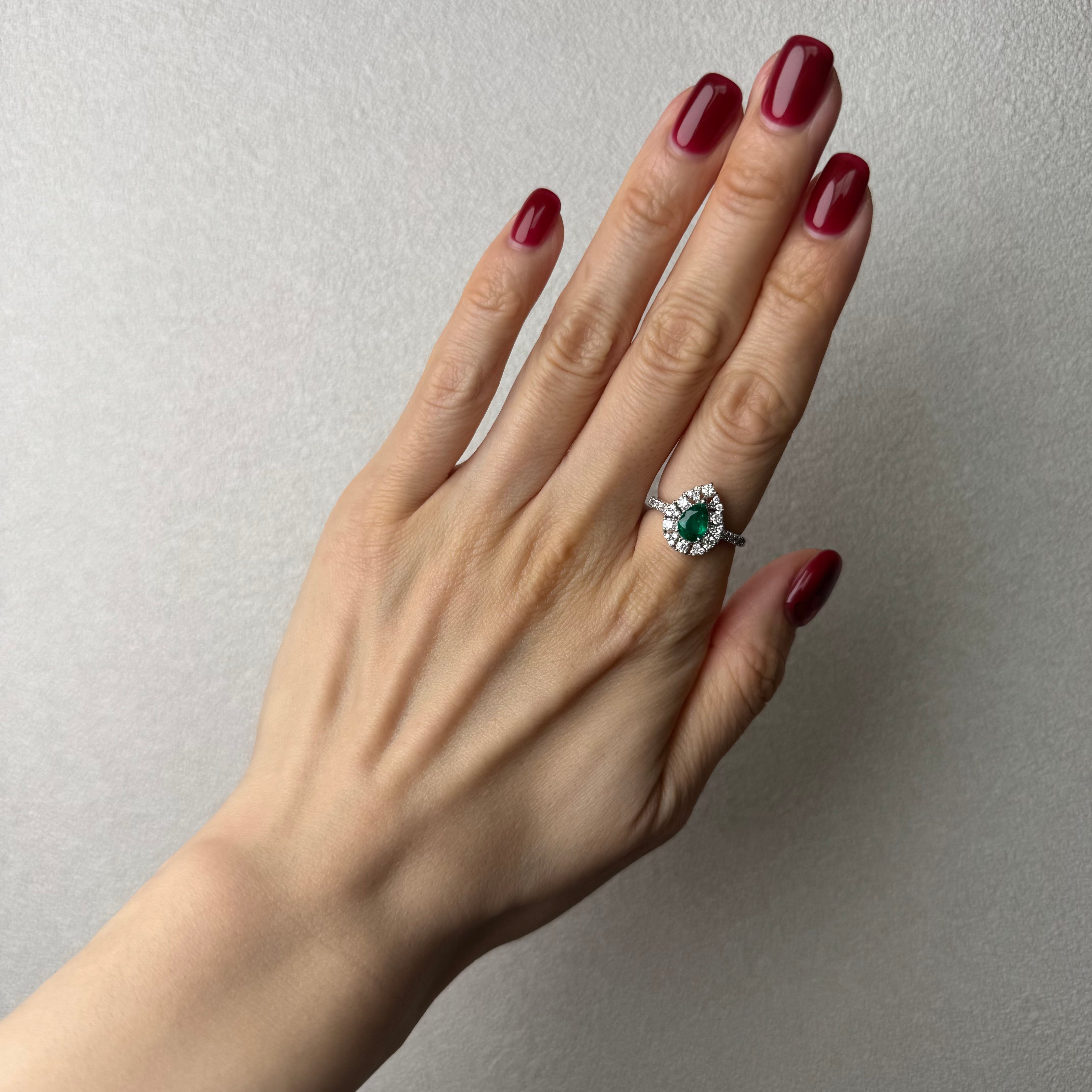 47［一点物/セレーネ］リング エメラルド 0.6ct前後 PS PT