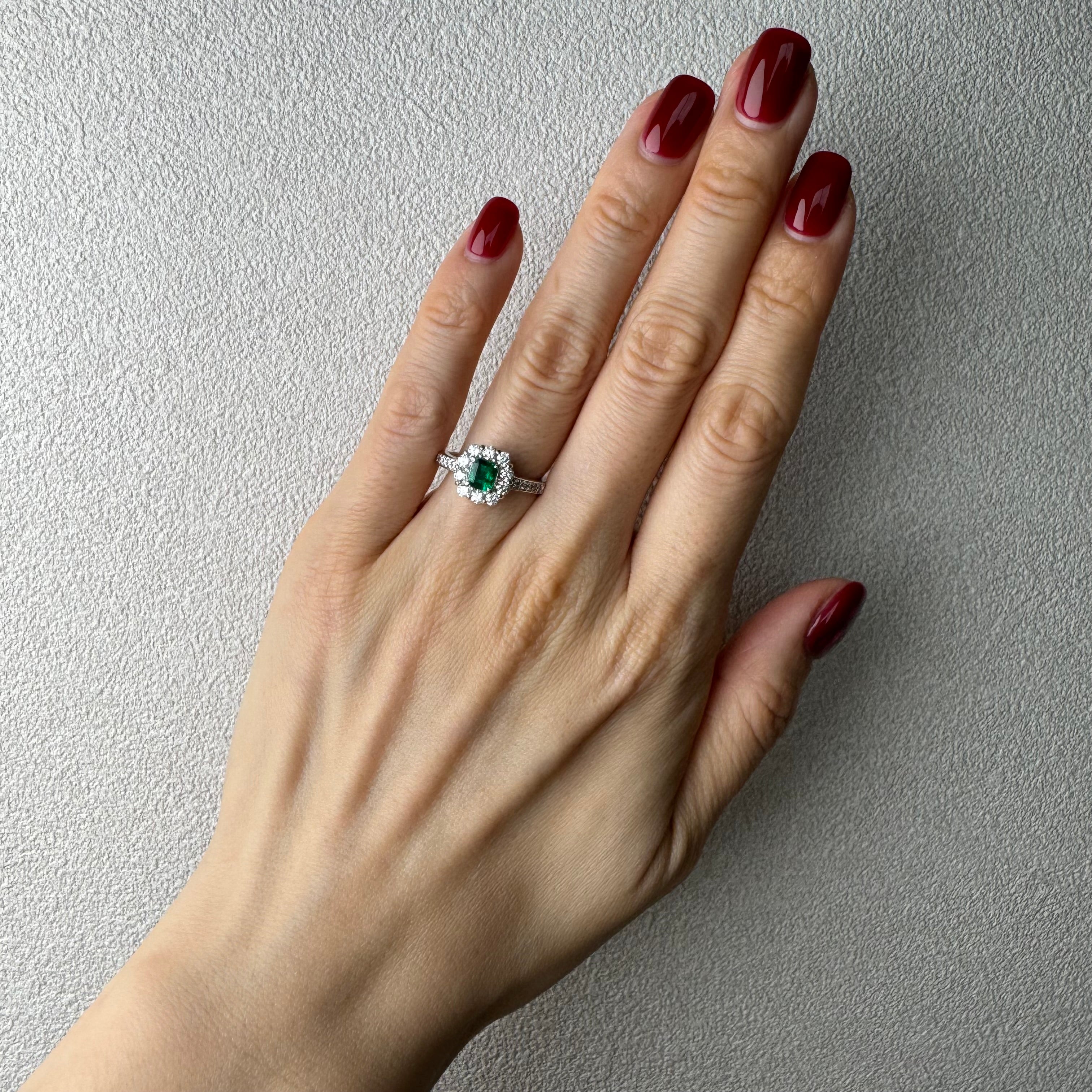 41［一点物］リング エメラルド 0.4ct前後 SQ PT