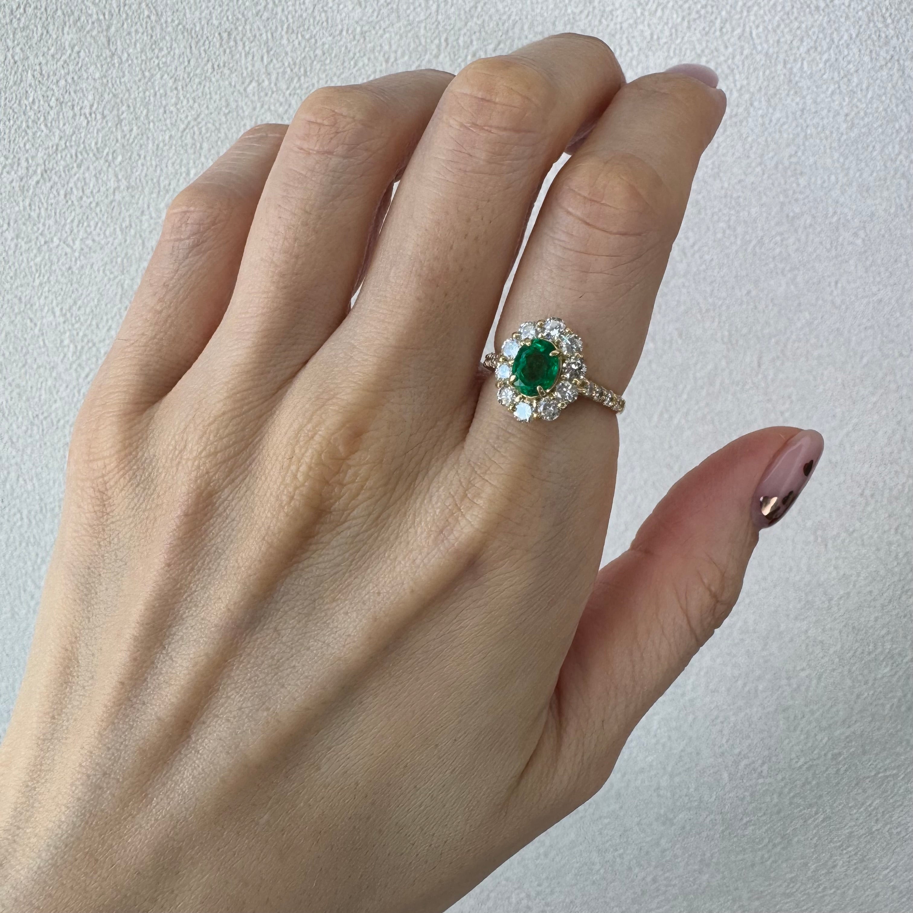 42［一点物］リング エメラルド 1ct OV YG