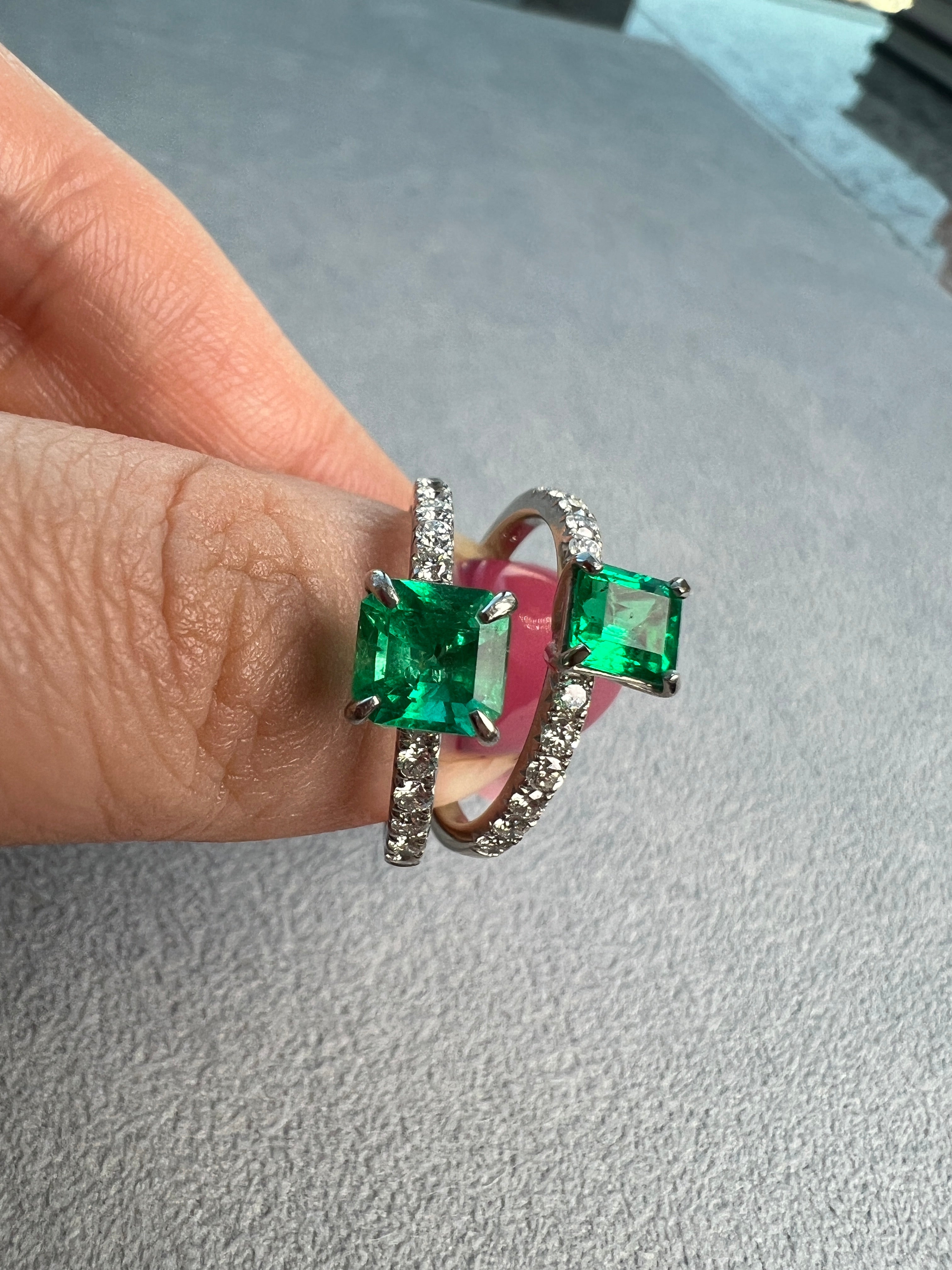 ［アルル］リング エメラルド 0.4ct SQ PT