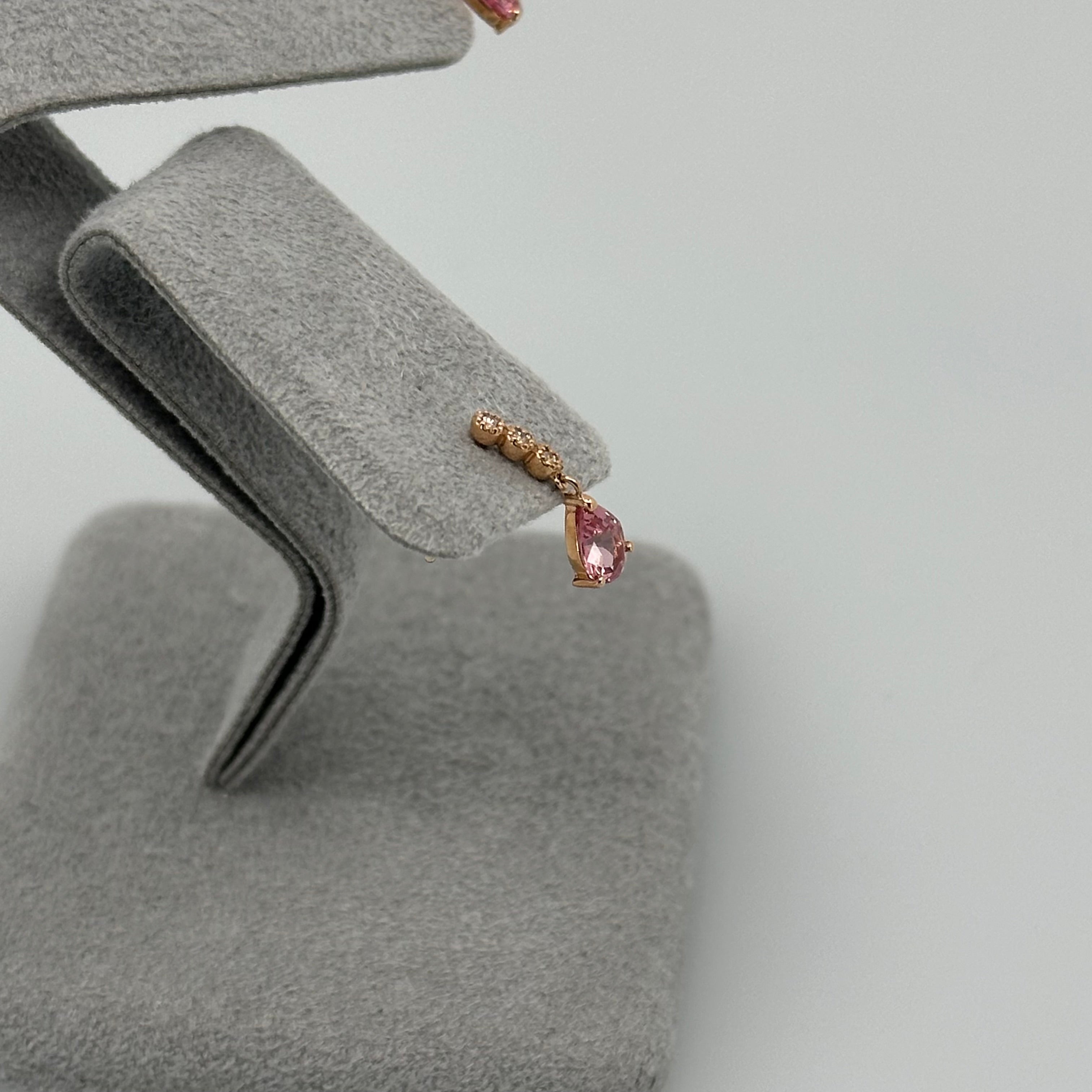 ［新作/一点物］ピアス パパラチアサファイア0.46ct前後 PS PG