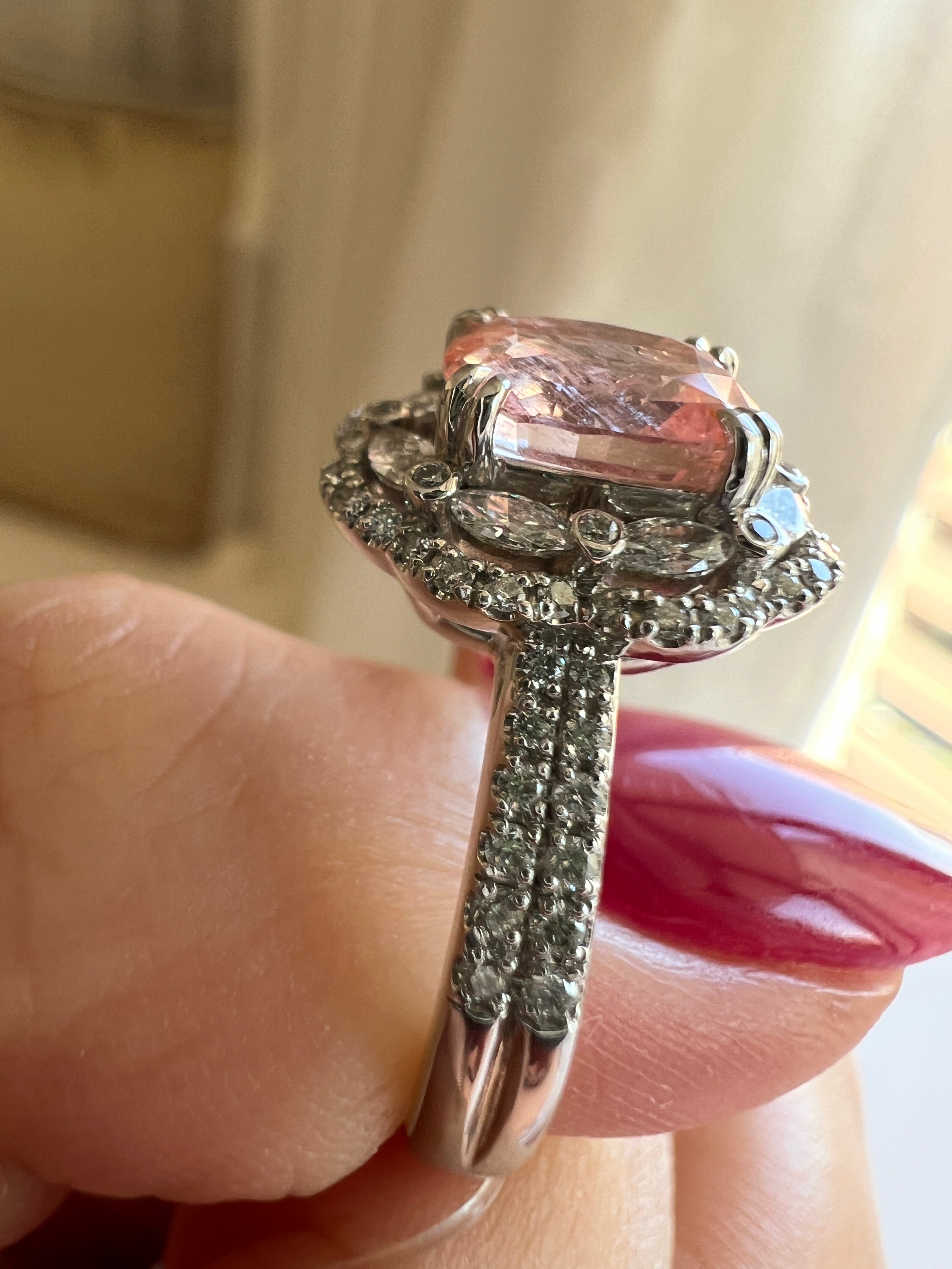 フルール パパラチア 超特品 中石2.57ct前後 SQ PT リング〜ノーヒートPINKISH ORANGE GRS(一点物)｜AYAKO SAKURAI（櫻井 彩子（サクライ アヤコ））公式通販サイト