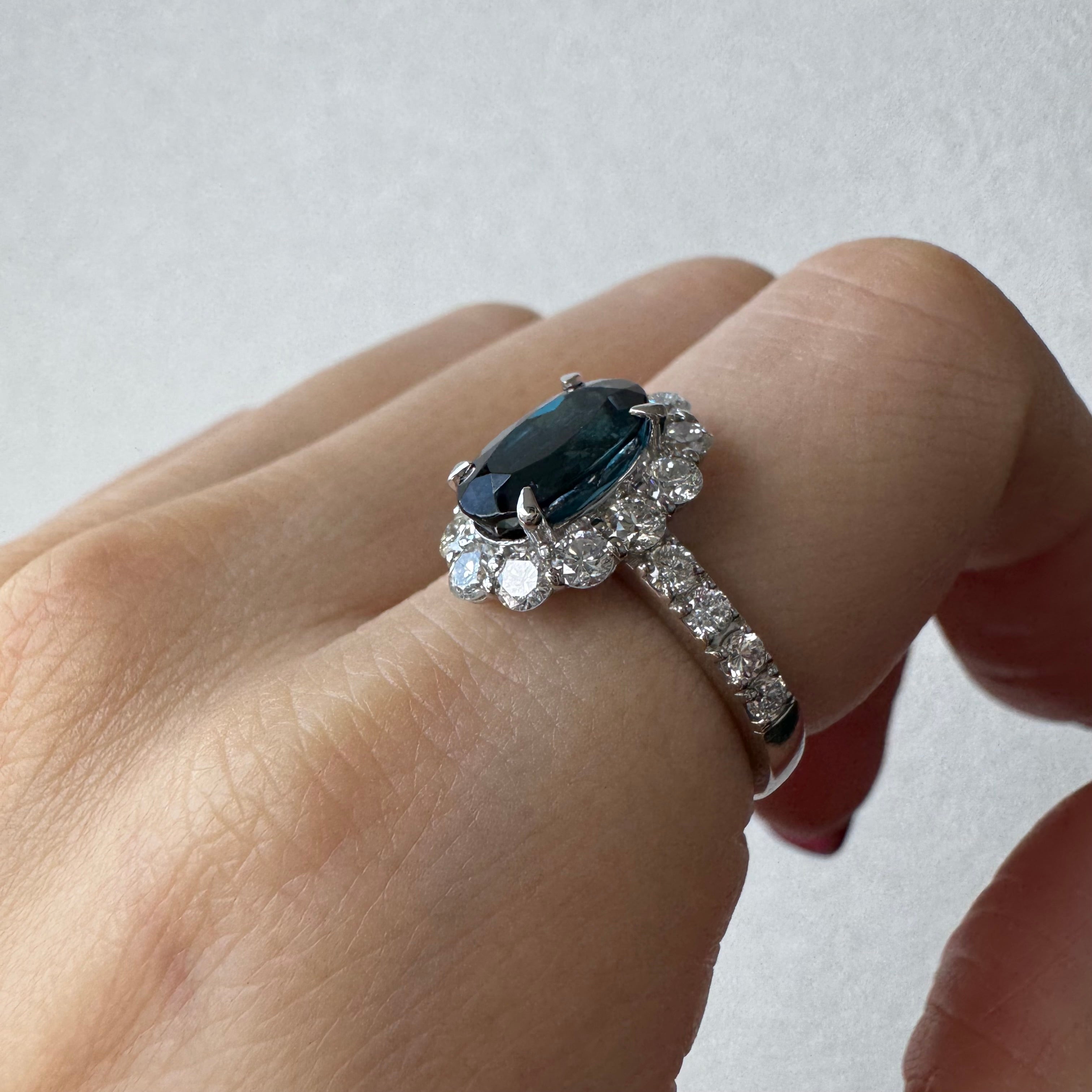 188［一点物］リング インディゴライトトルマリン 2.5ct OV PT