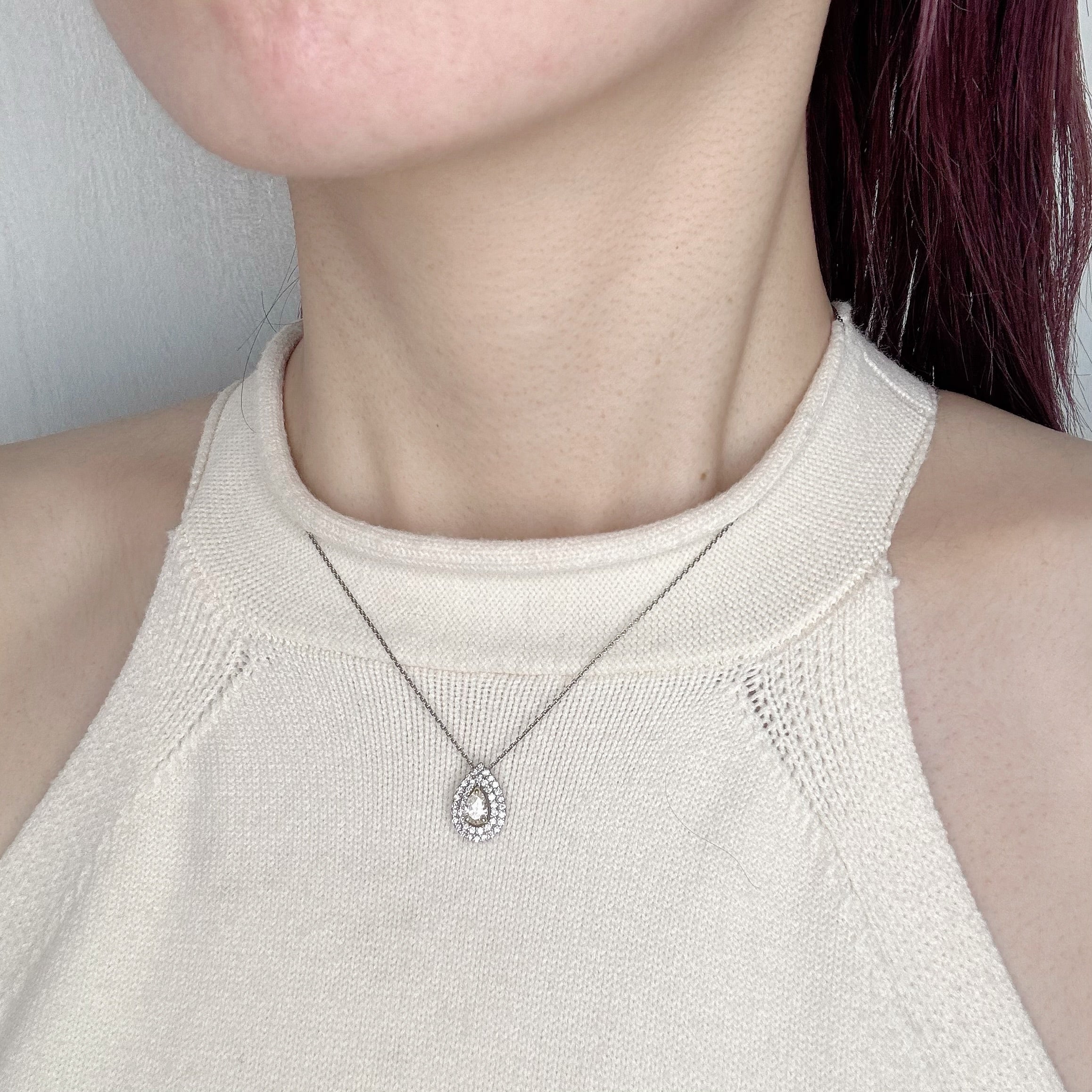 [ポワール］ネックレス ライトイエローダイヤ 0.3ct PS