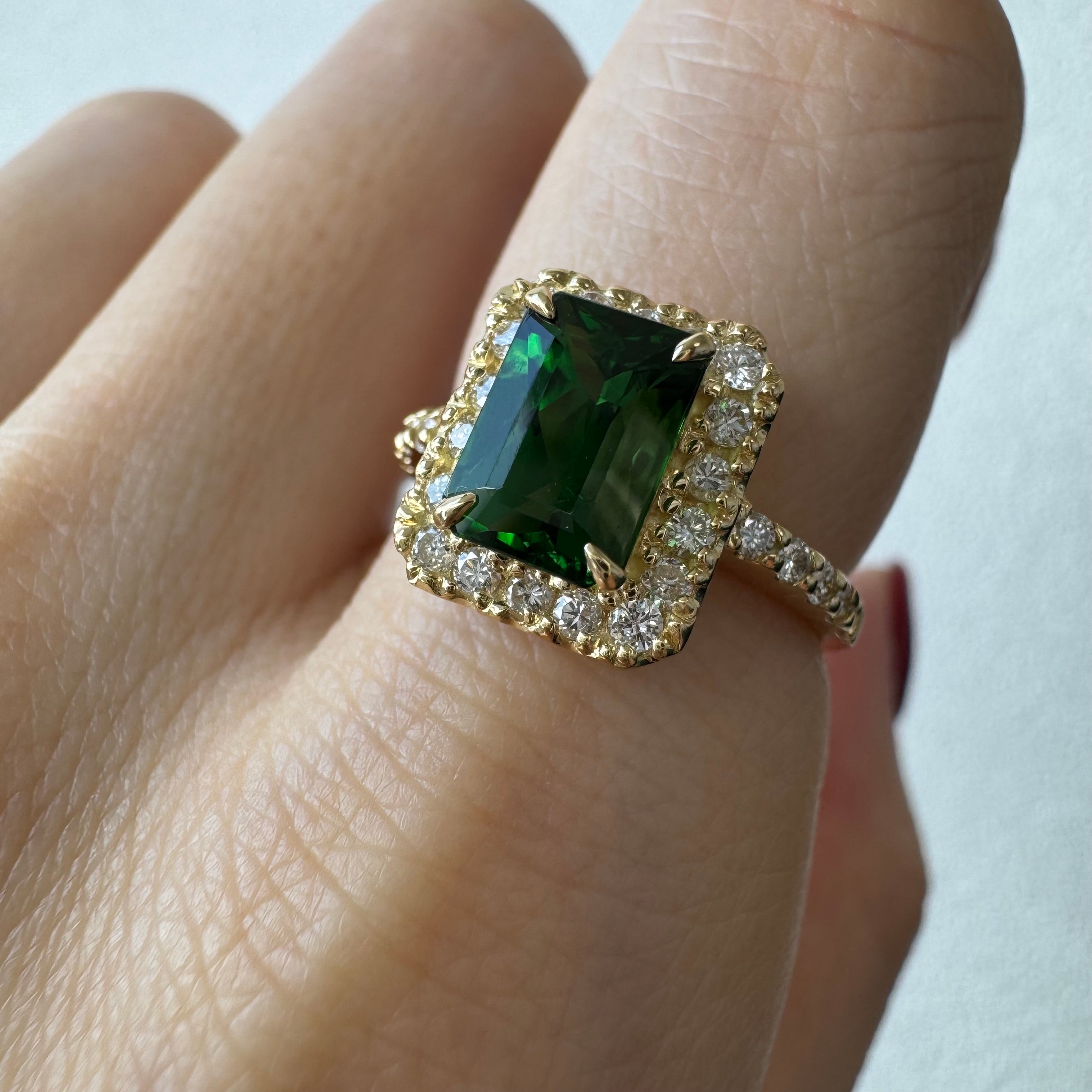 77［一点物］リング トルマリン 1.5ct EM YG