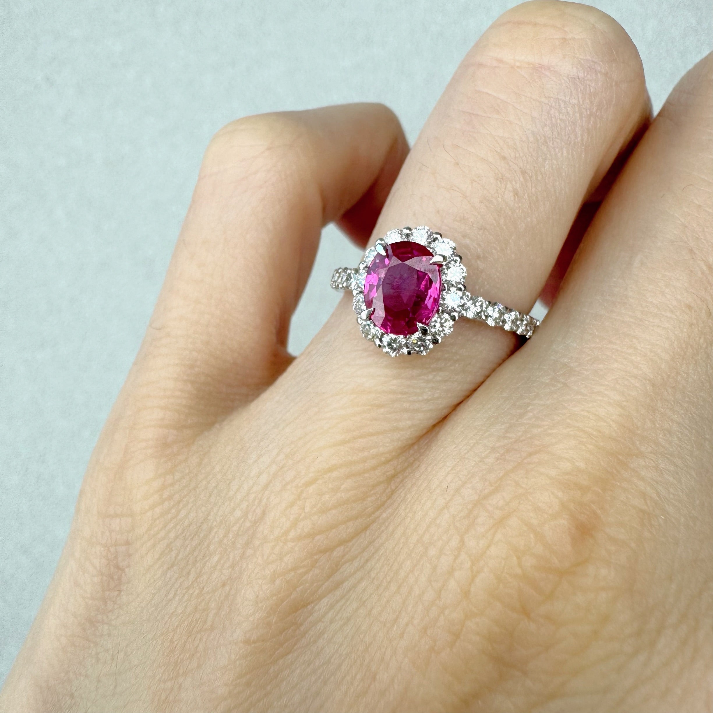 93［一点物］リング  ルビー 1ct OV PT