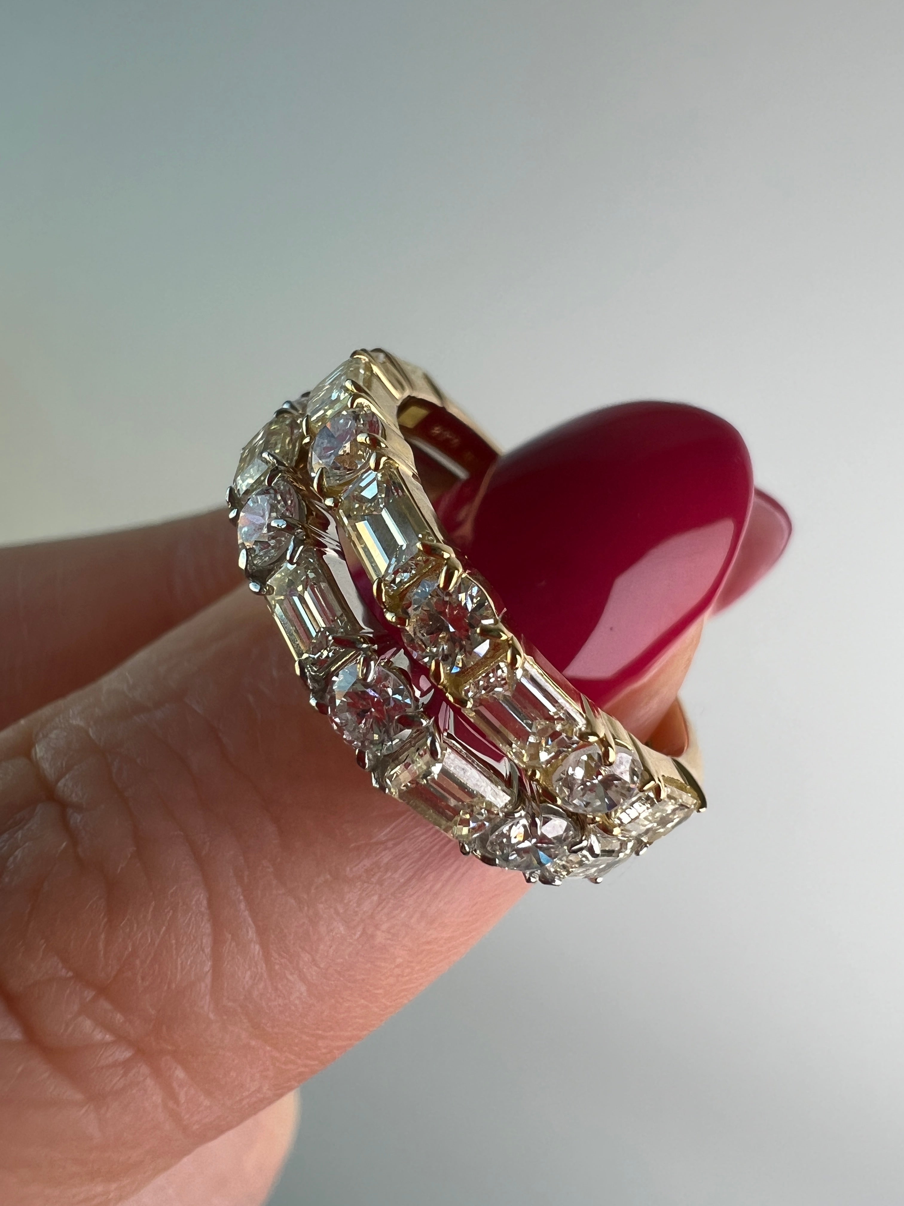 [ノンシャラン］リング ダイヤ 0.8ct RO BG PT K18YG