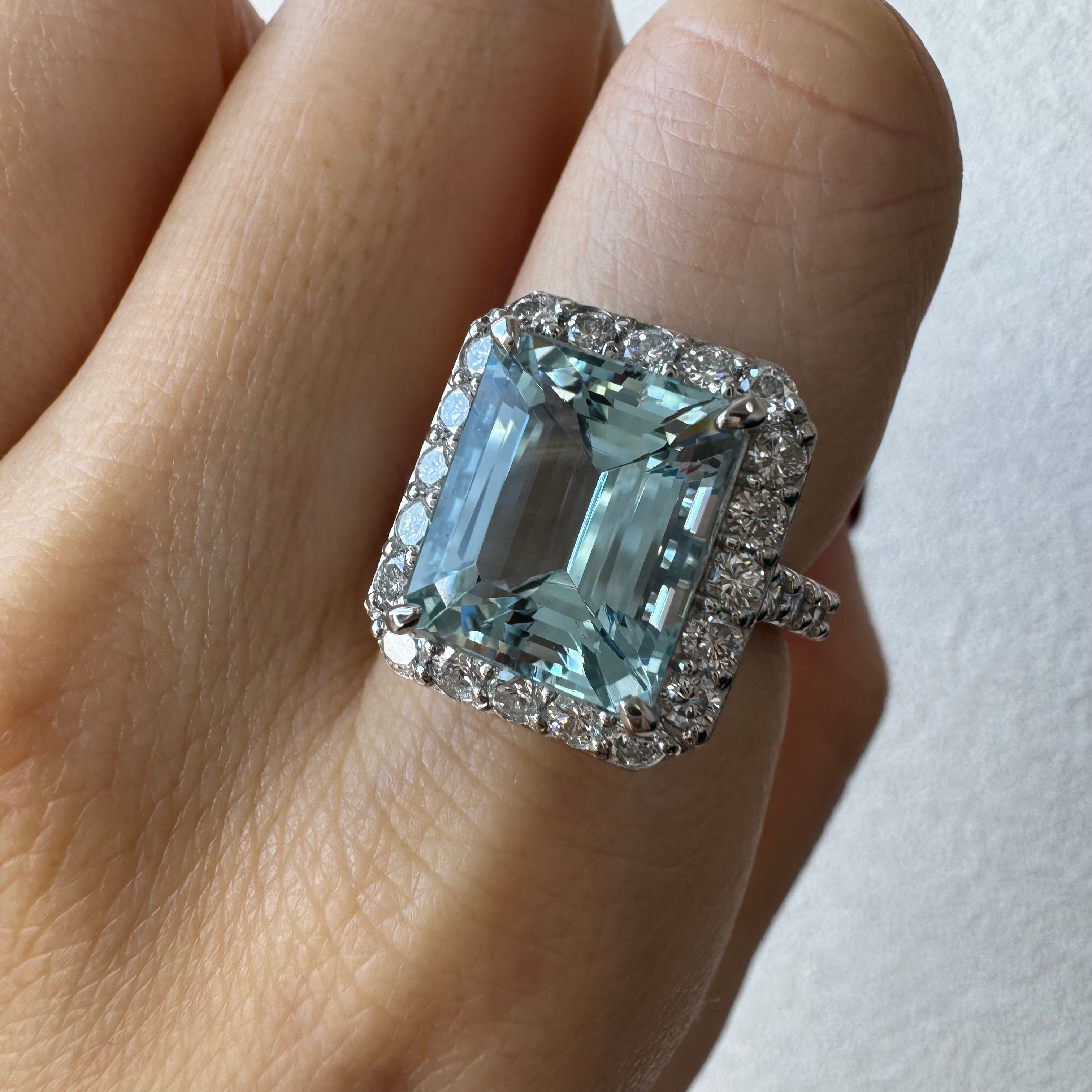 178［一点物］リング アクアマリン 6.6ct SQ PT