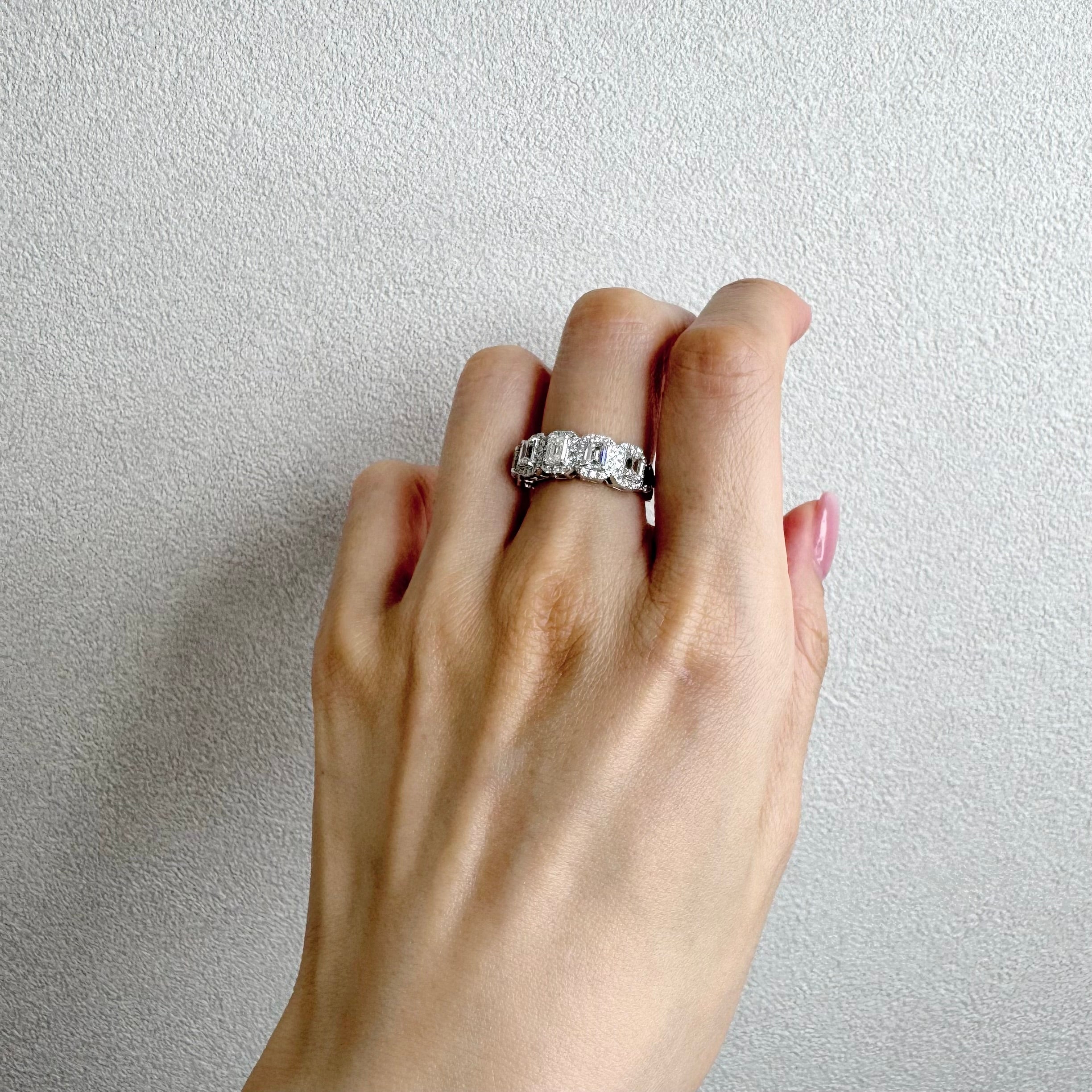 ［エリプス］リング EM角 ダイヤ