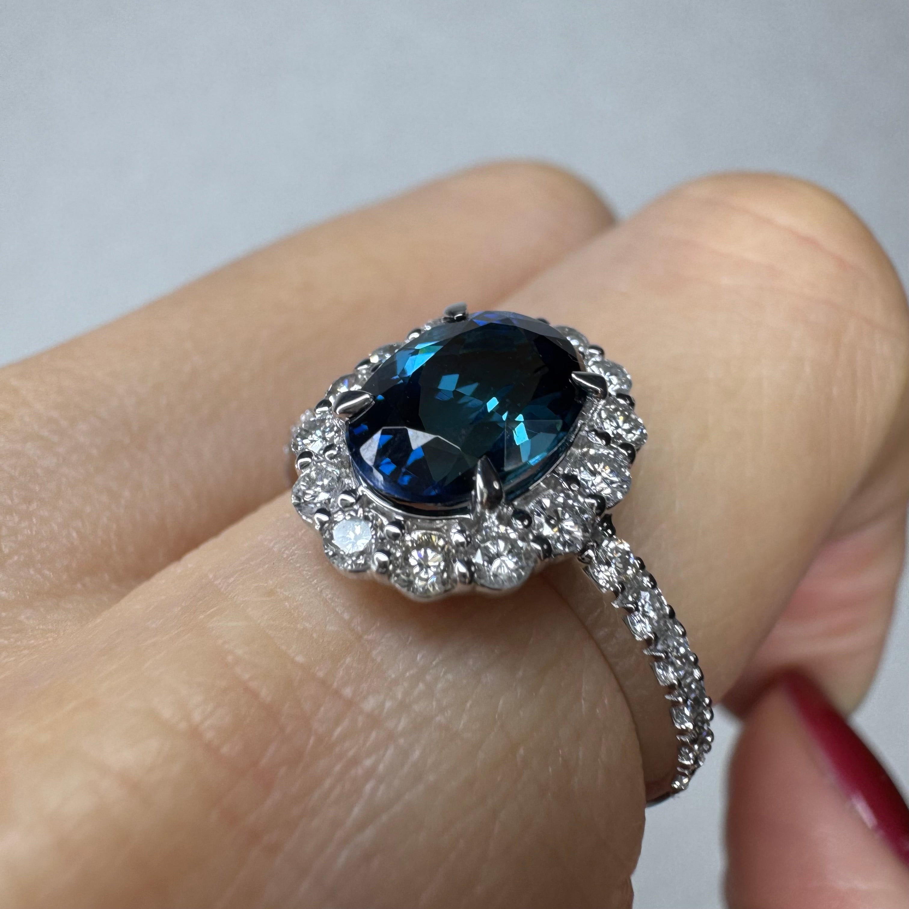 187［一点物］リング インディゴライトトルマリン 1.7ct前後 OV PT