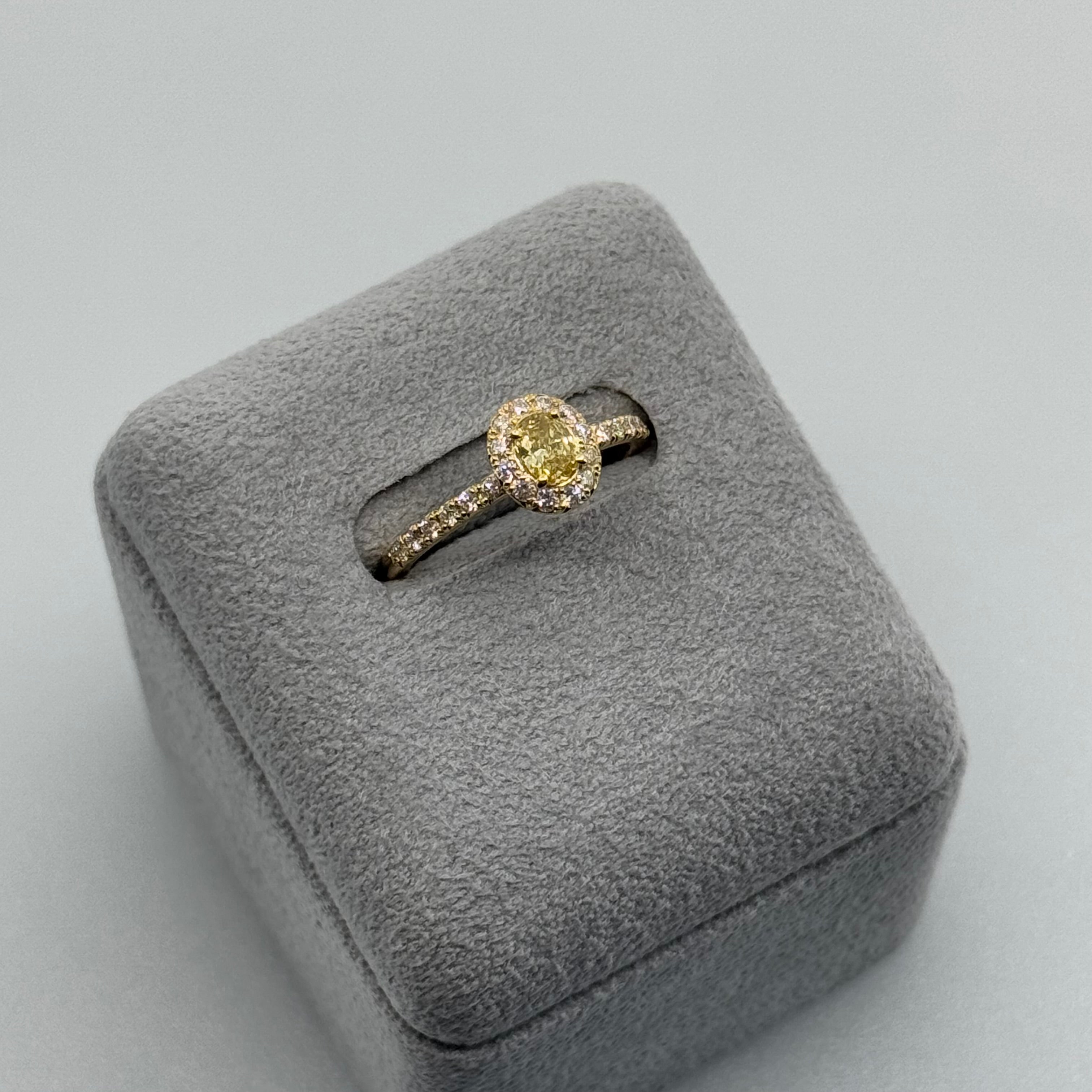 27［一点物/オルコス］リング イエローダイヤ 0.3ct OV K18YG
