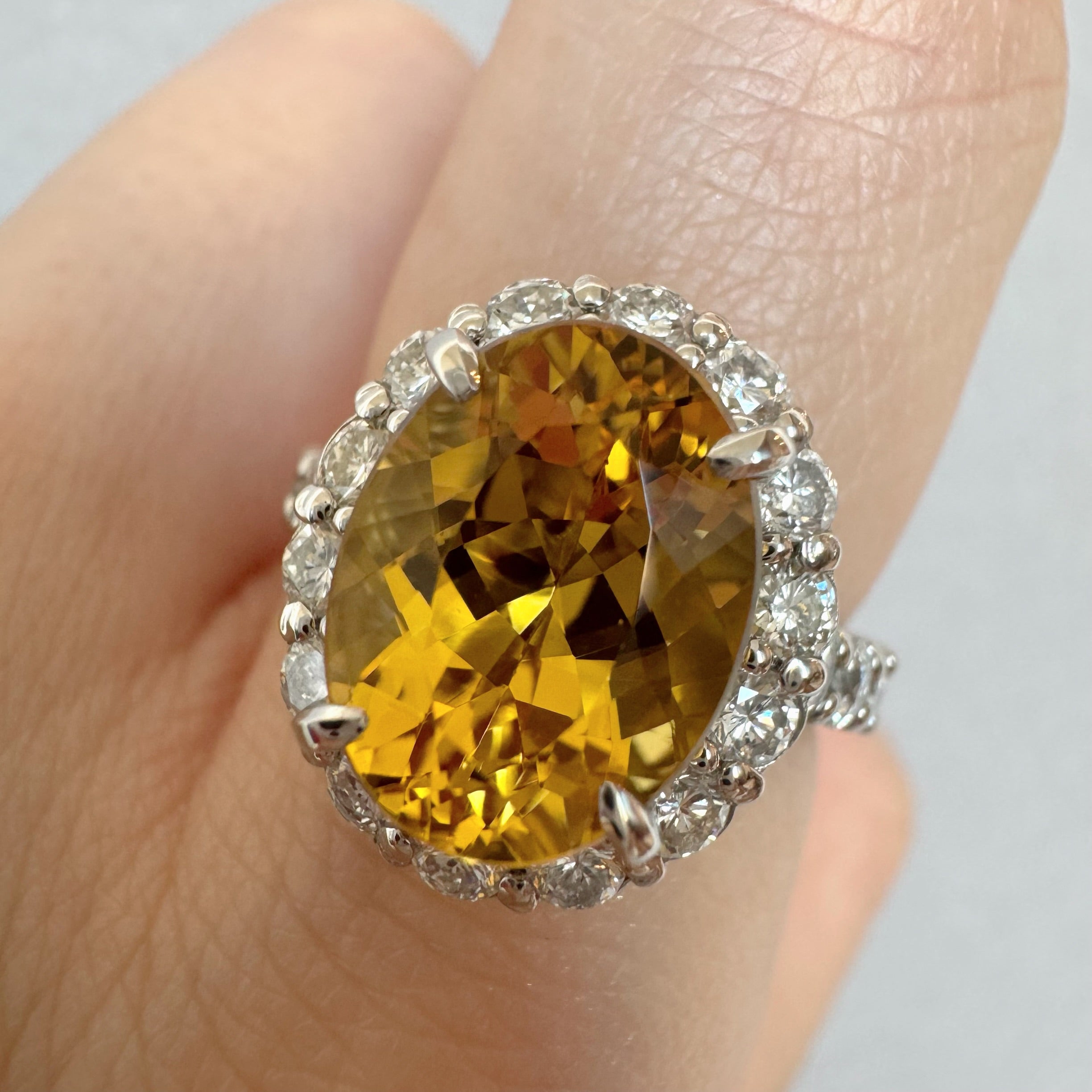37［一点物］リング ゴールデンベリル 4ct OV PT