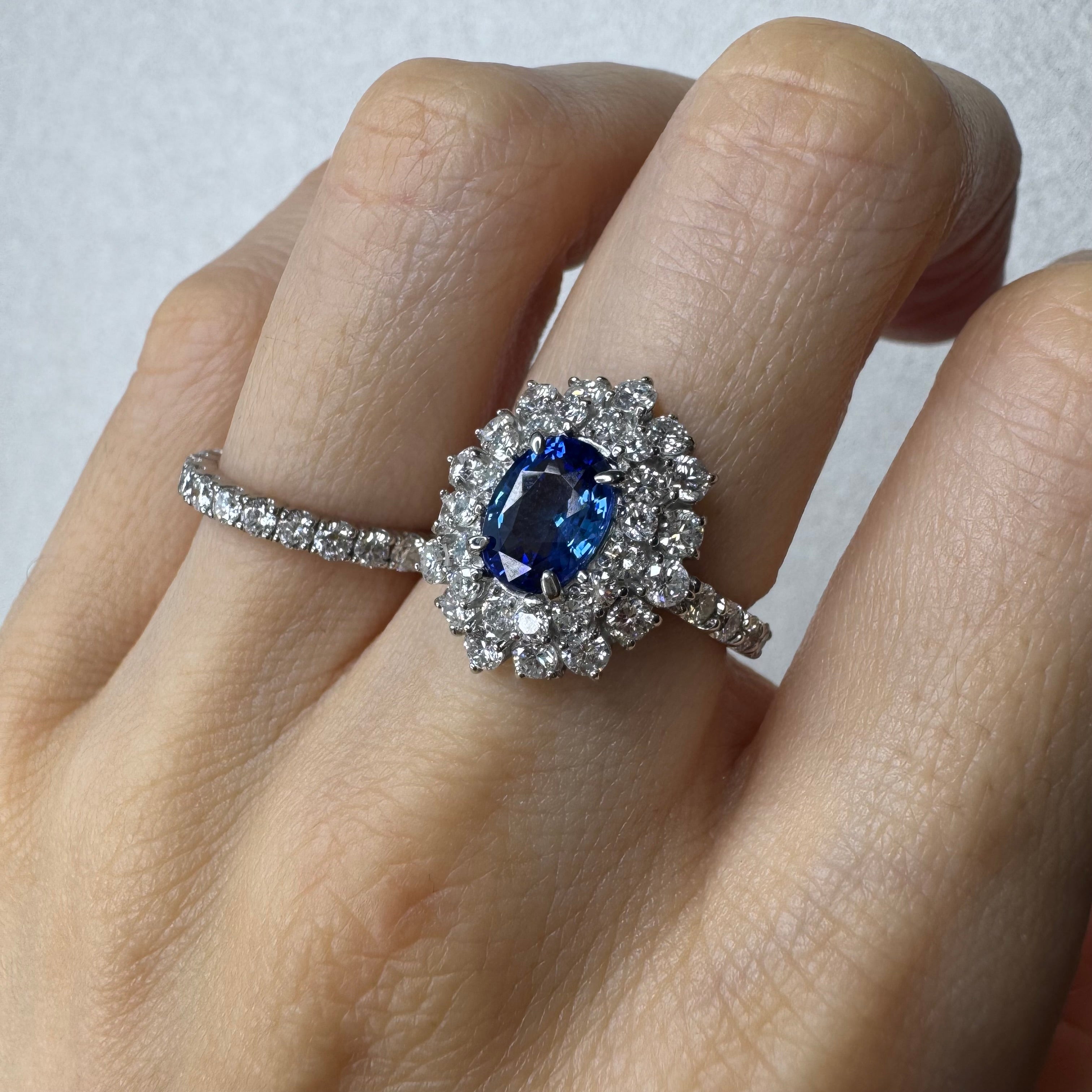 120［一点物］リング ブルーサファイア 1.6ct OV PT