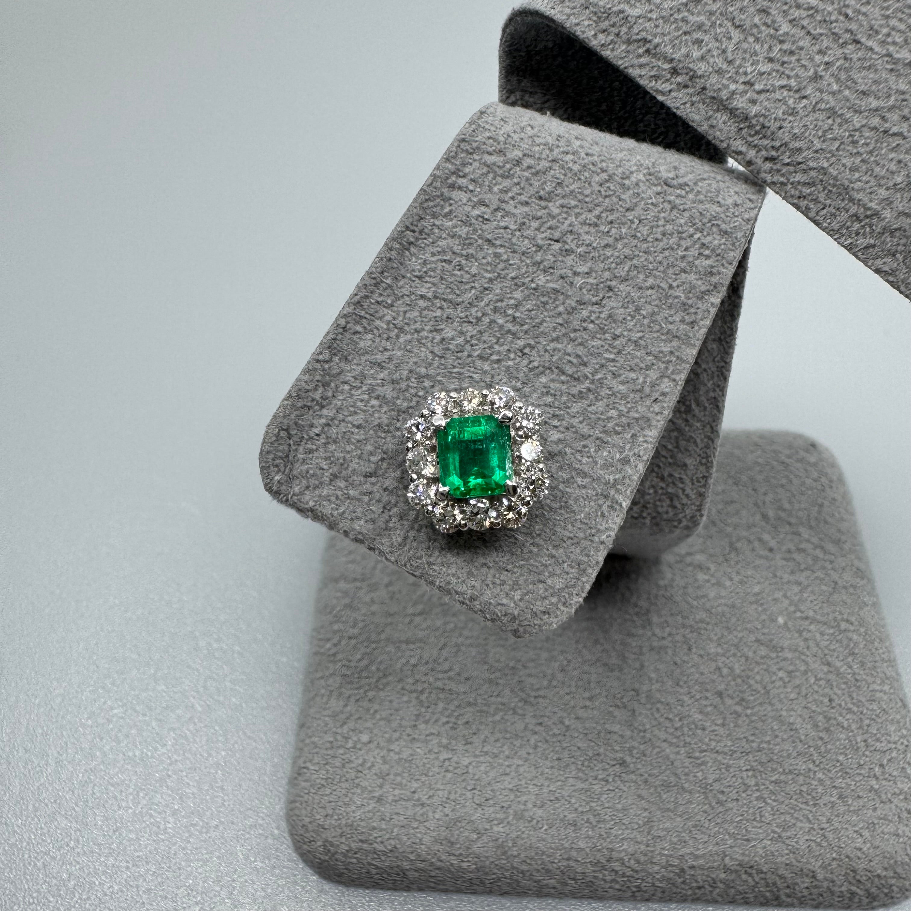 38［一点物/エムロード］ピアス エメラルド 0.5ct×2 SQ PT