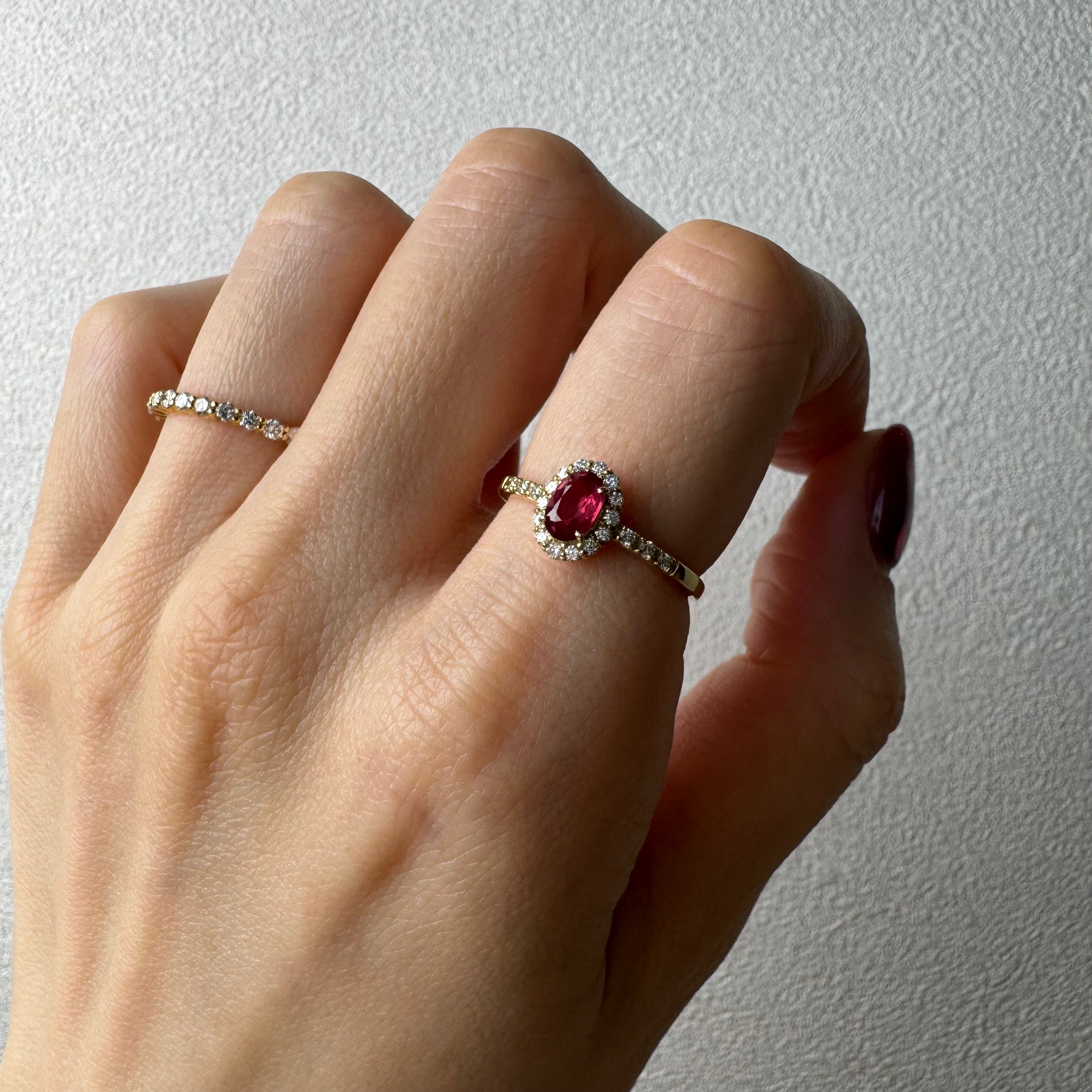 90［一点物］リング ルビー 0.4ct前後 OV K18YG