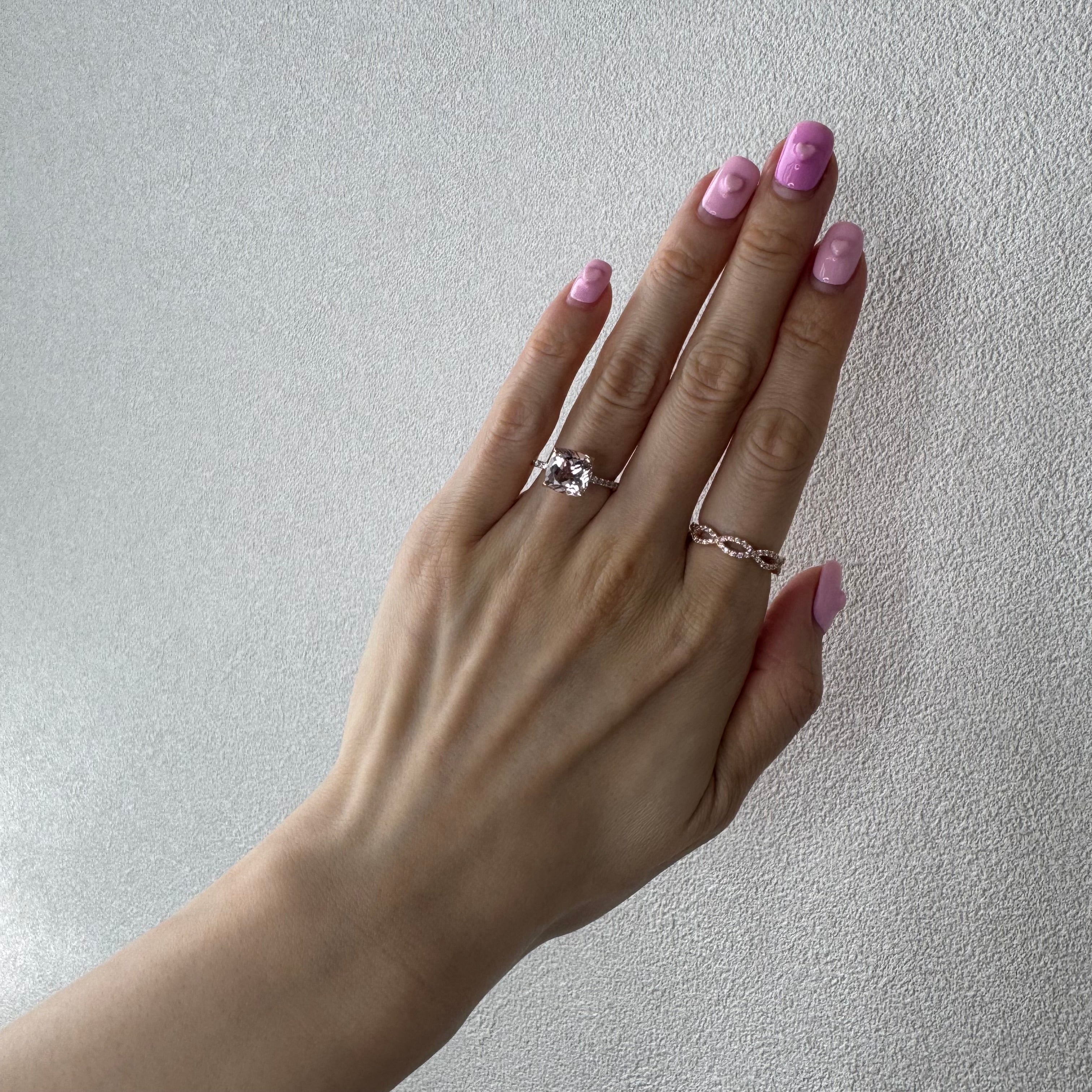 ［桃ごころ］リング モルガナイト