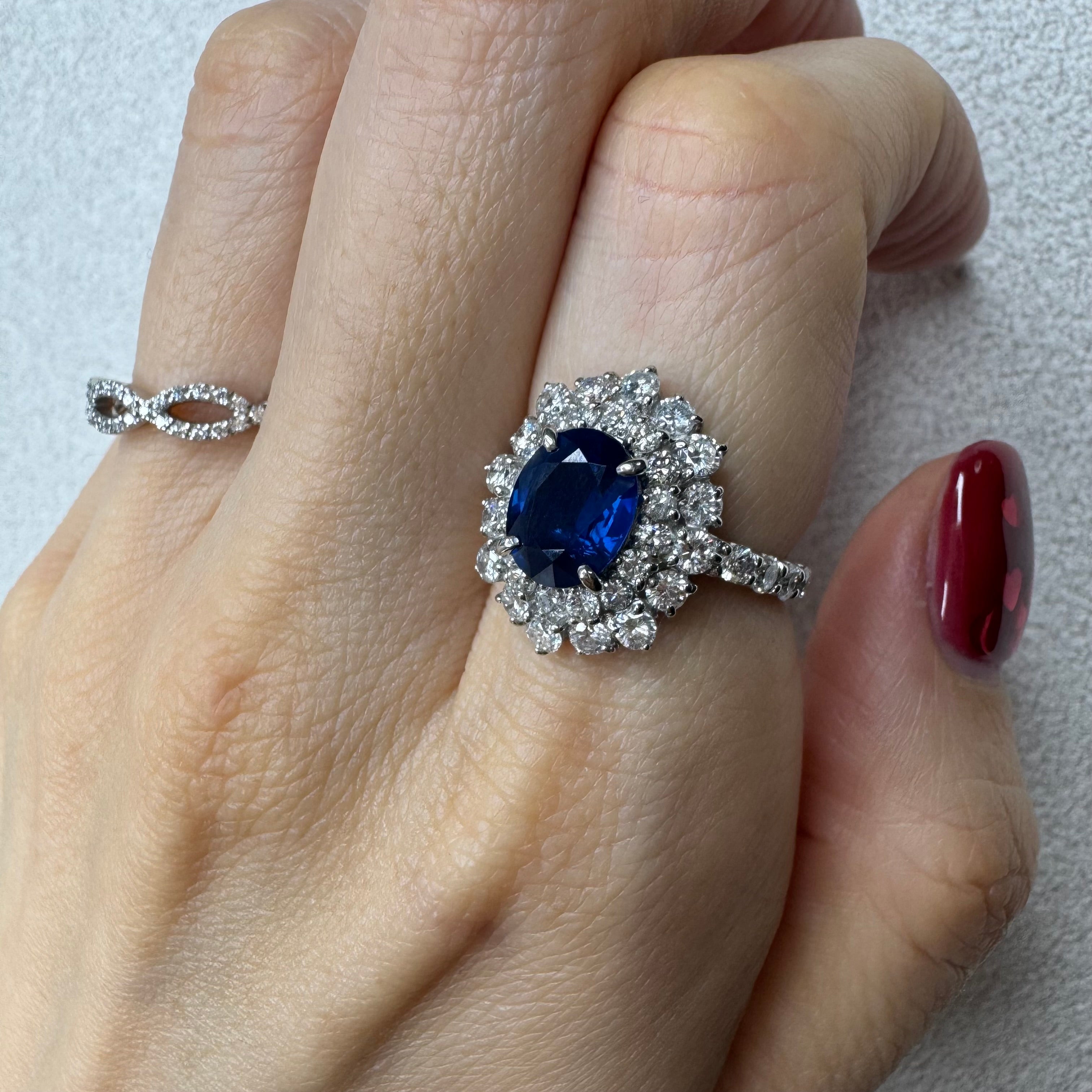 121［一点物］リング ブルーサファイア 2.2ct OV PT/YG