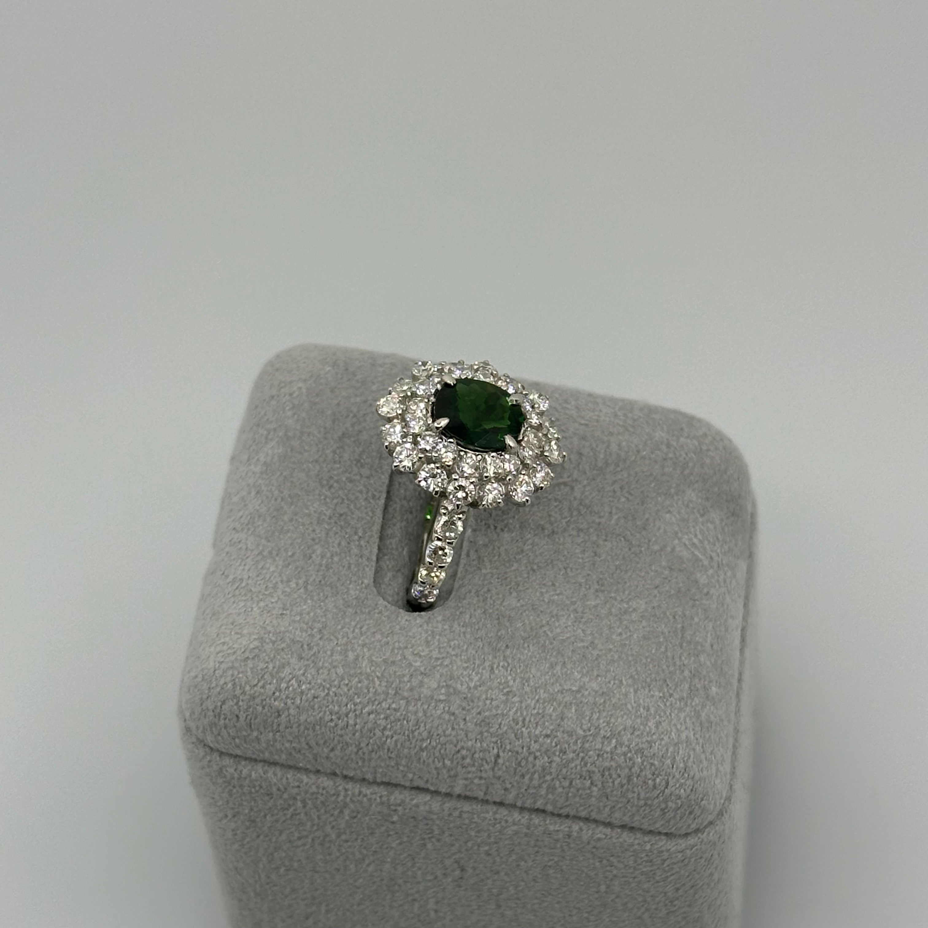 34.36.76.168［一点物］リング クリソベリル/トルマリン/クロムトルマリン 1ct UP OV PT