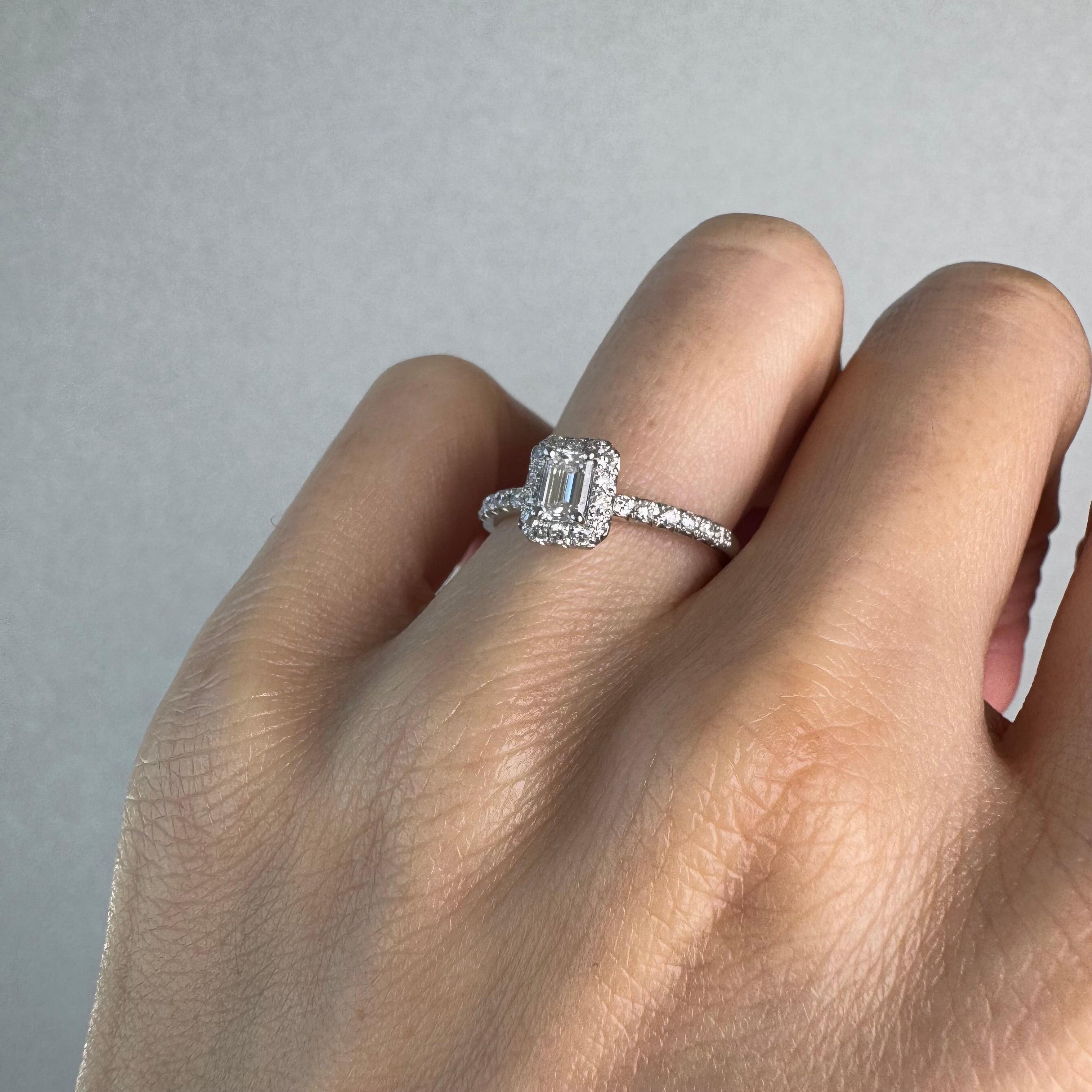 4［一点物/オルコスEM角］リング ダイヤ 0.3ct SQ PT K18YG