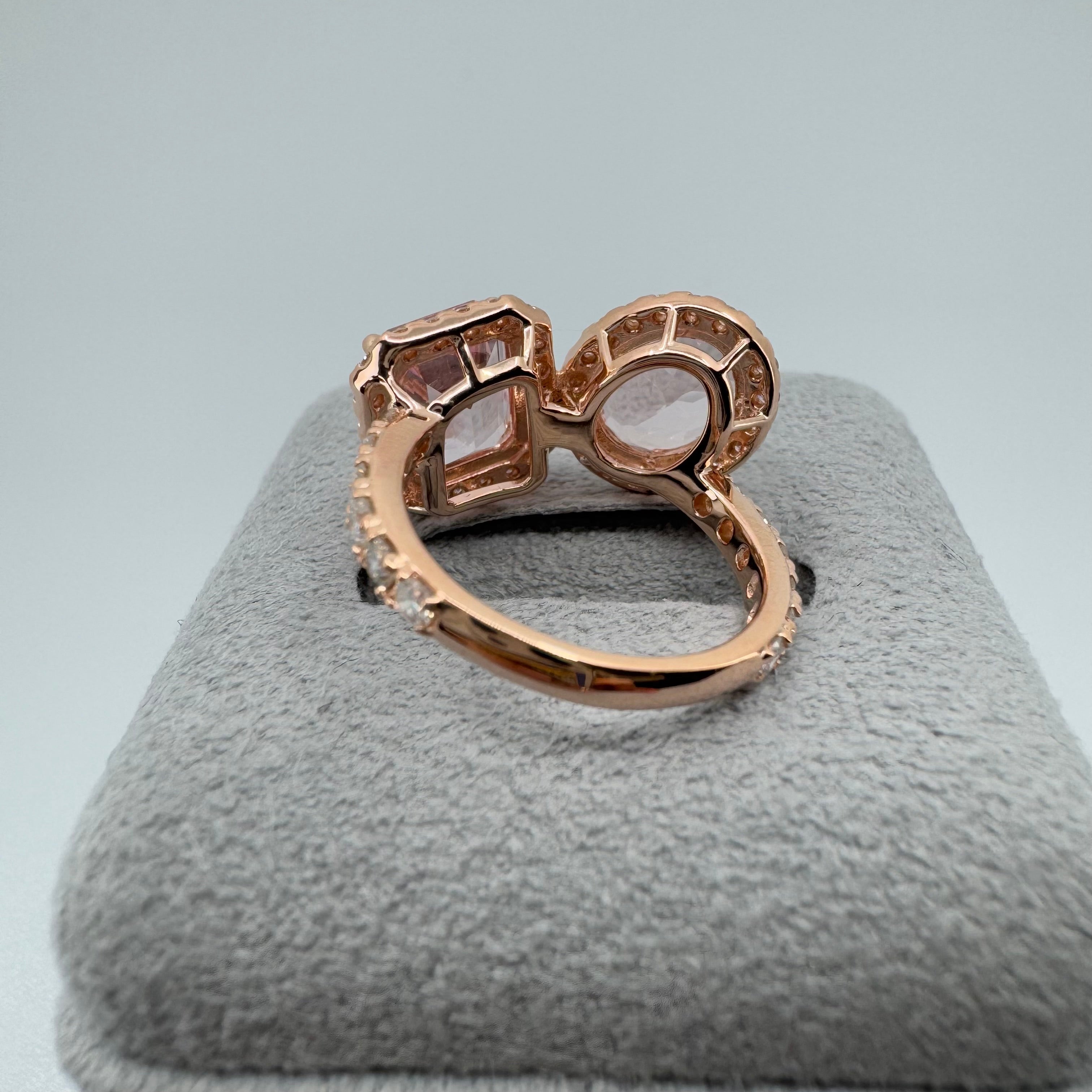 ［ベニエ］リング イエローサファイア 1.7ct OV/モルガナイト 1.9ct EM