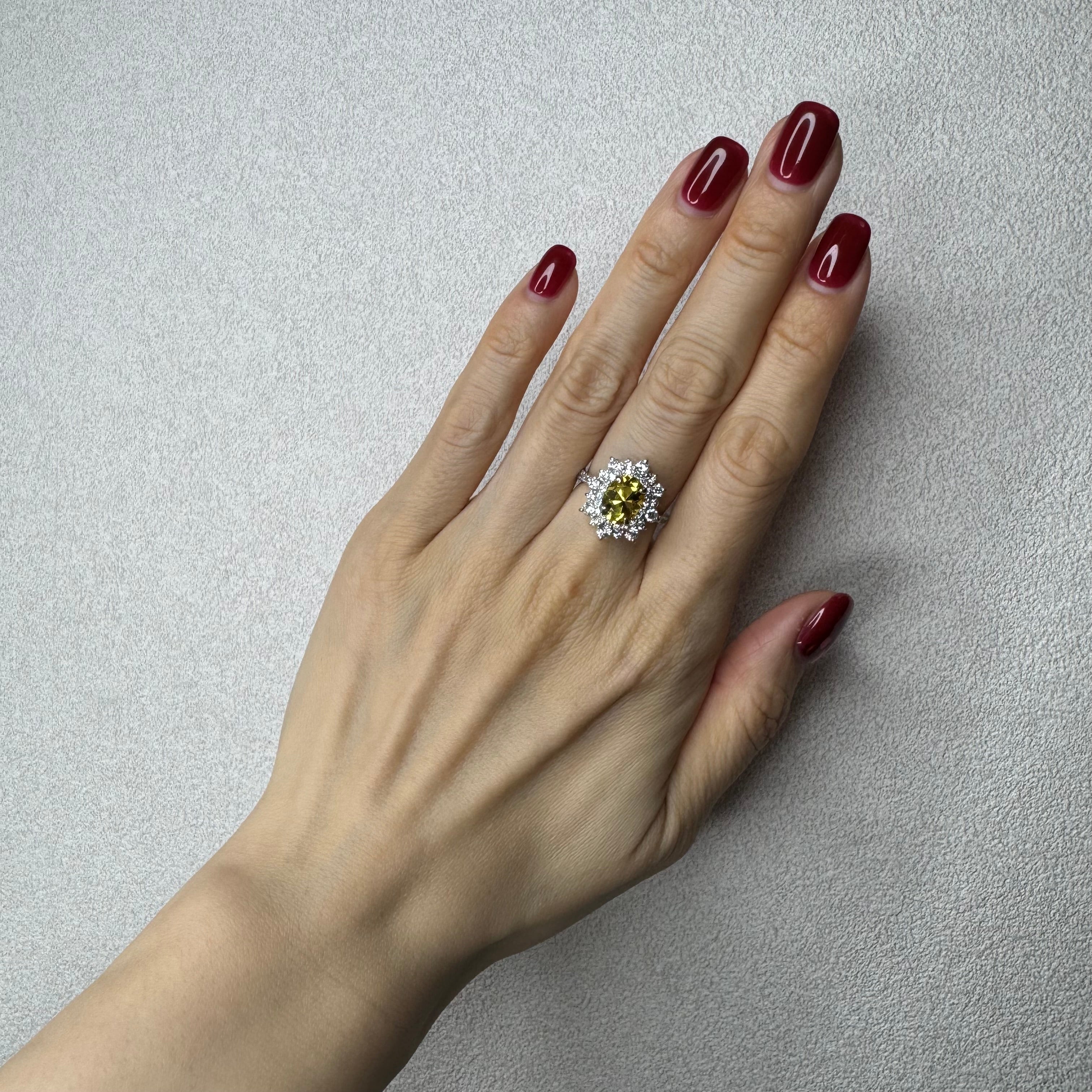 33［一点物］リング イエローベリル 1.8ct前後 OV PT